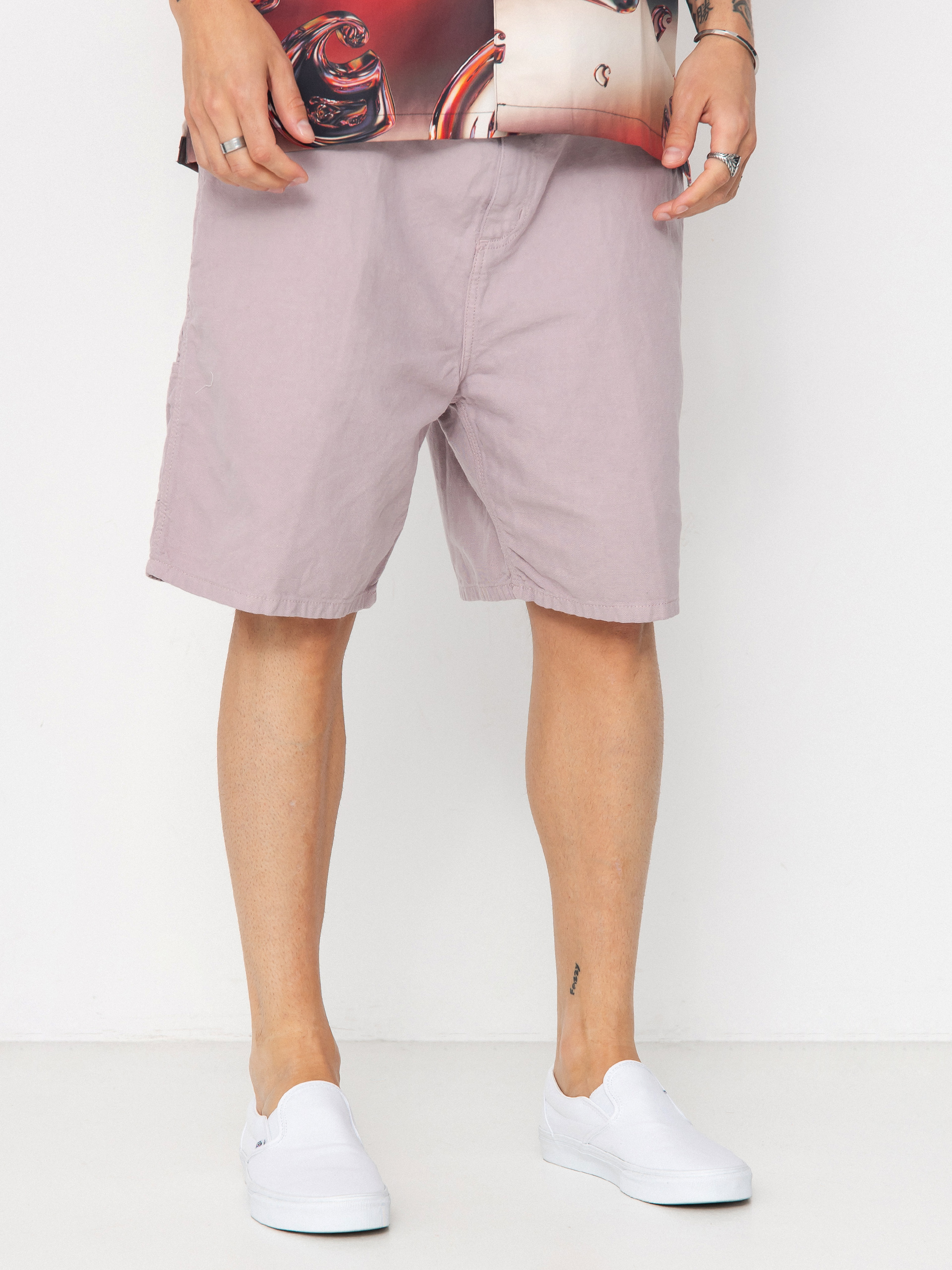 Къси панталони Carhartt WIP Walter Single Knee (pink fog/garment dyed)
