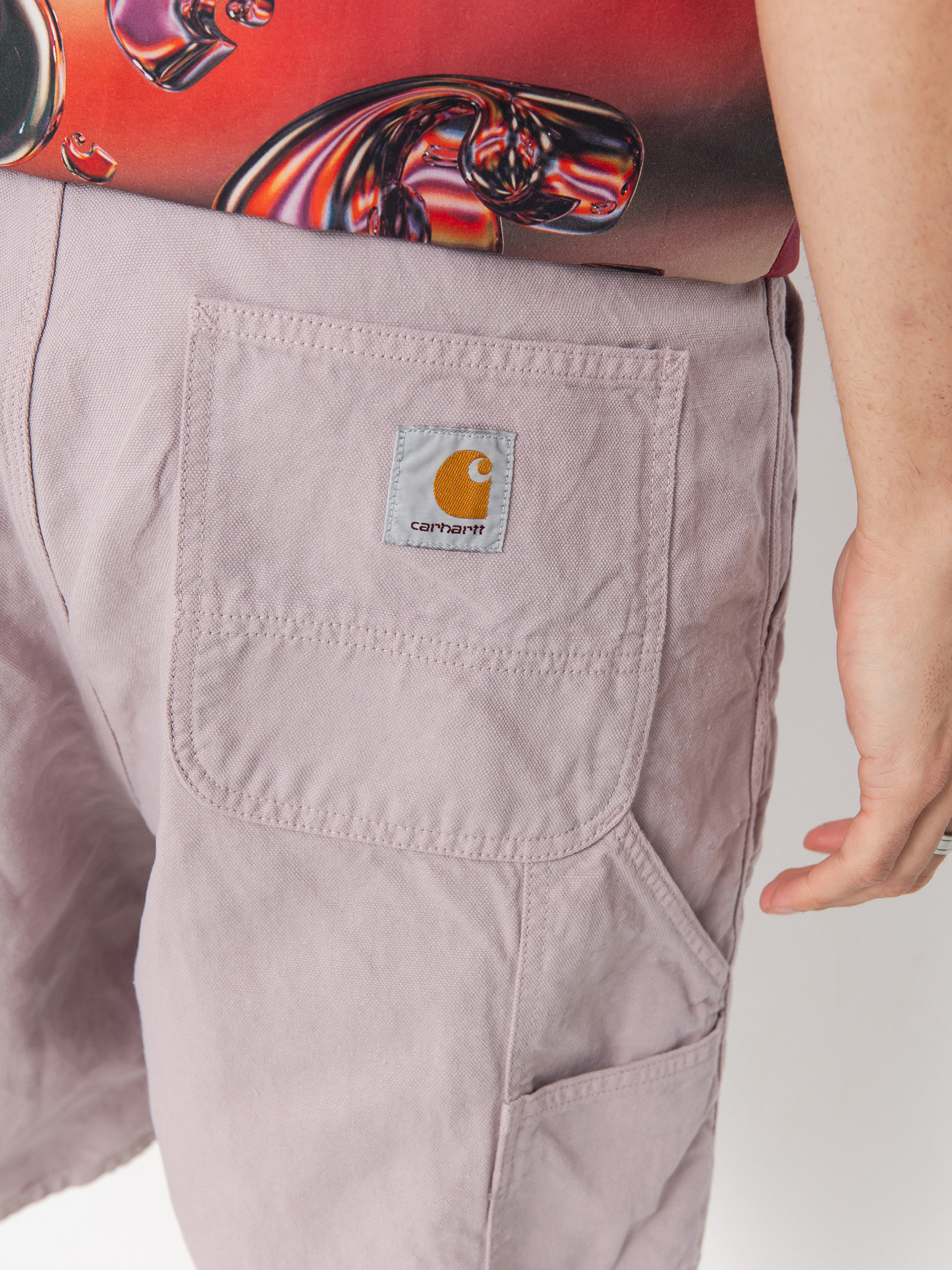 Къси панталони Carhartt WIP Walter Single Knee (pink fog/garment dyed)