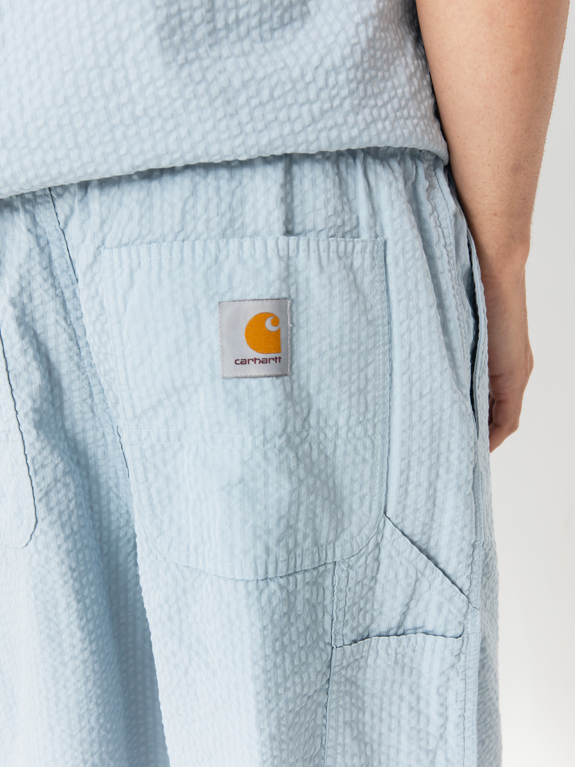 Къси панталони Carhartt WIP Toland (toland stripe/blue fog)