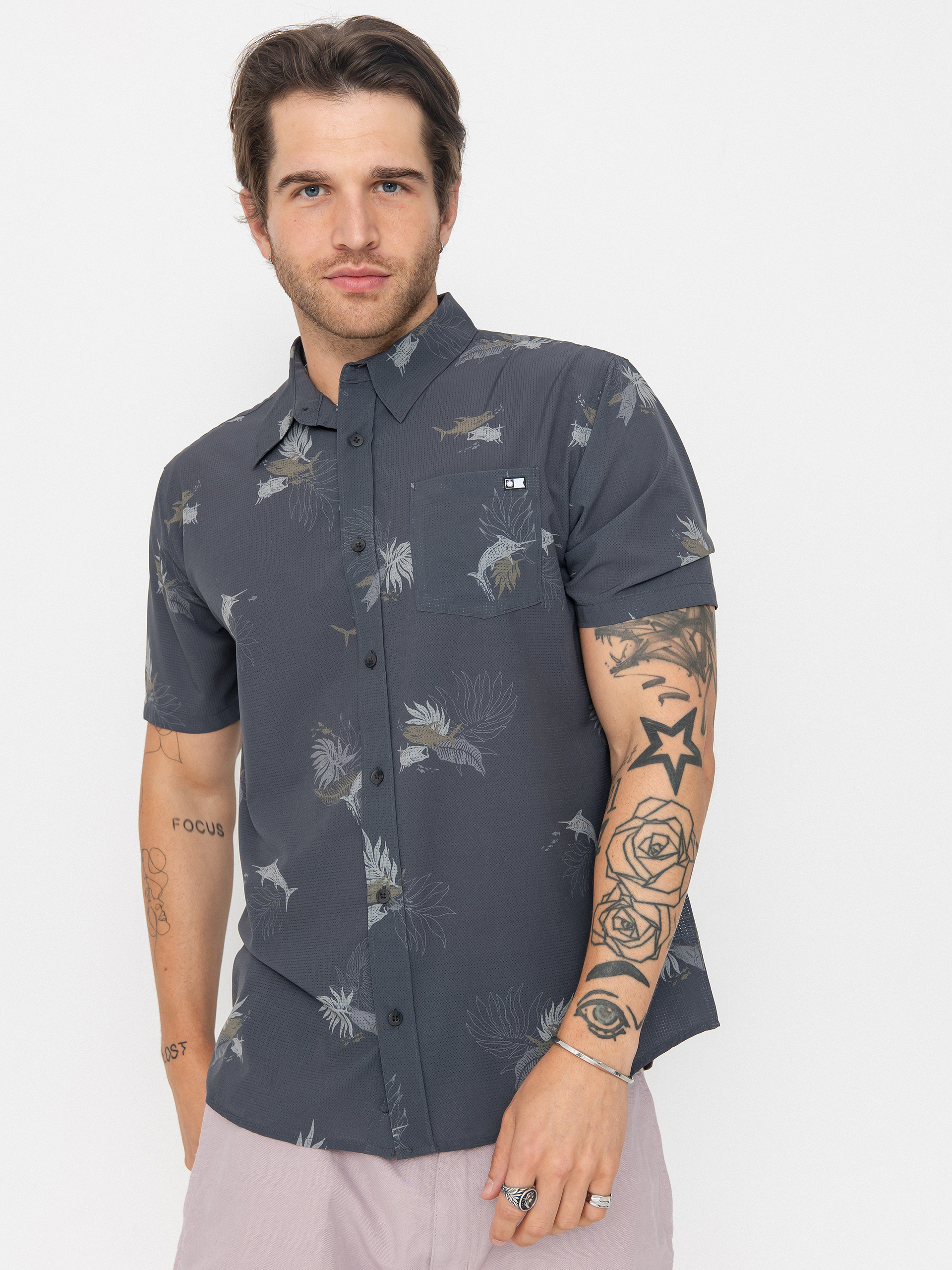 Риза Salty Crew Breezer Perf Tech (charcoal)