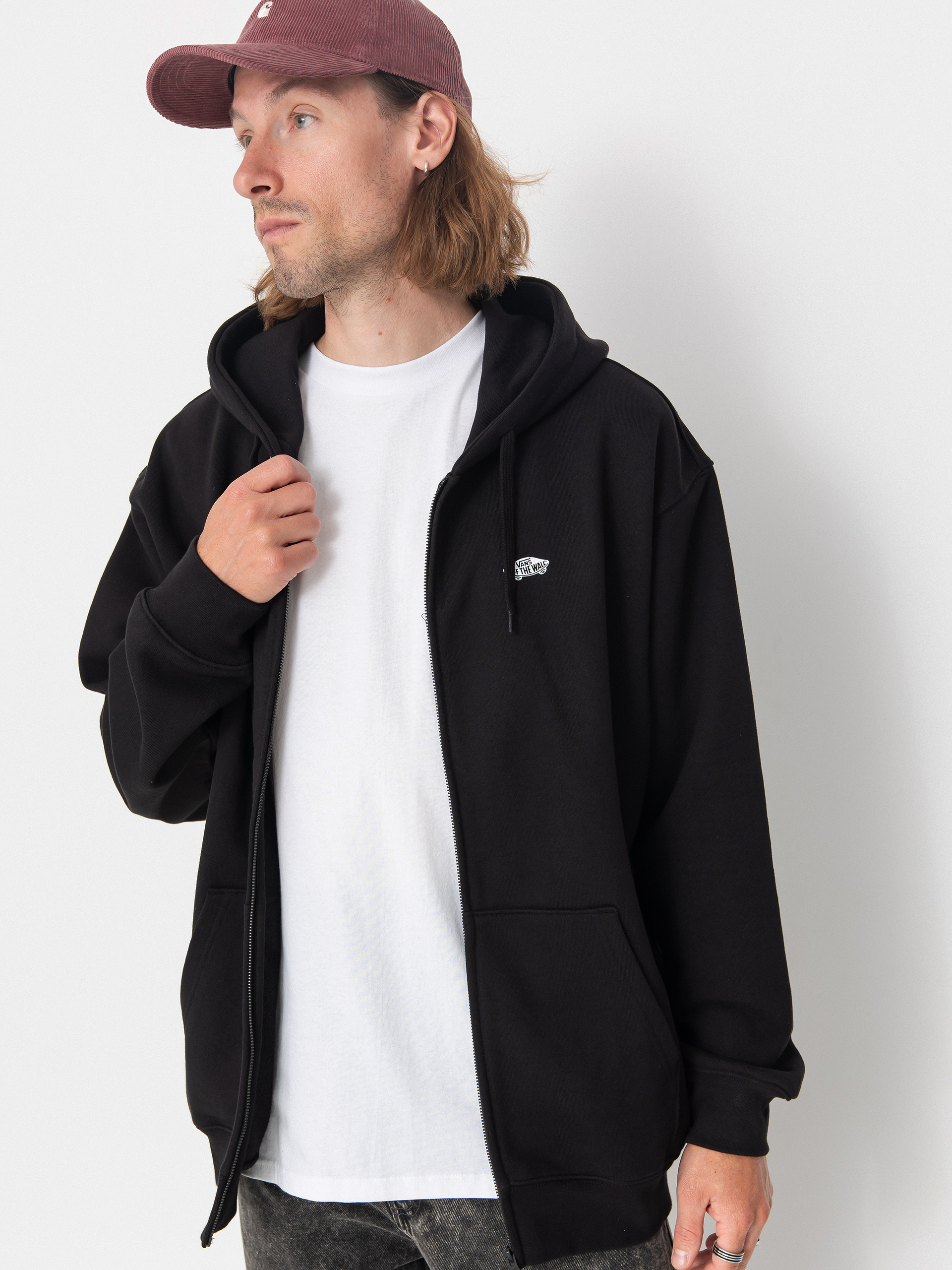 Суитшърт с качулка Vans Style 76 II Loose Ft ZHD (black/white)