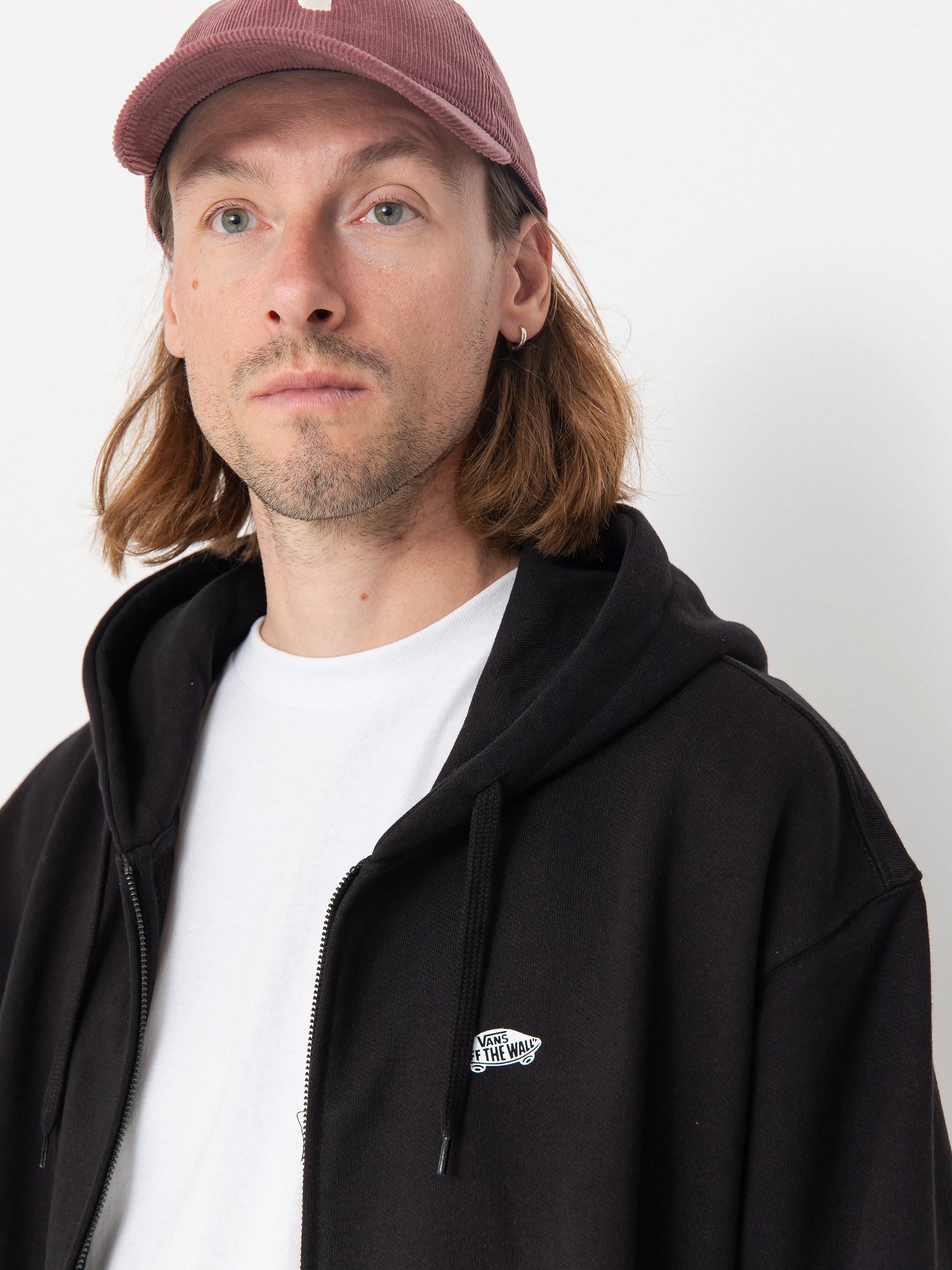 Суитшърт с качулка Vans Style 76 II Loose Ft ZHD (black/white)