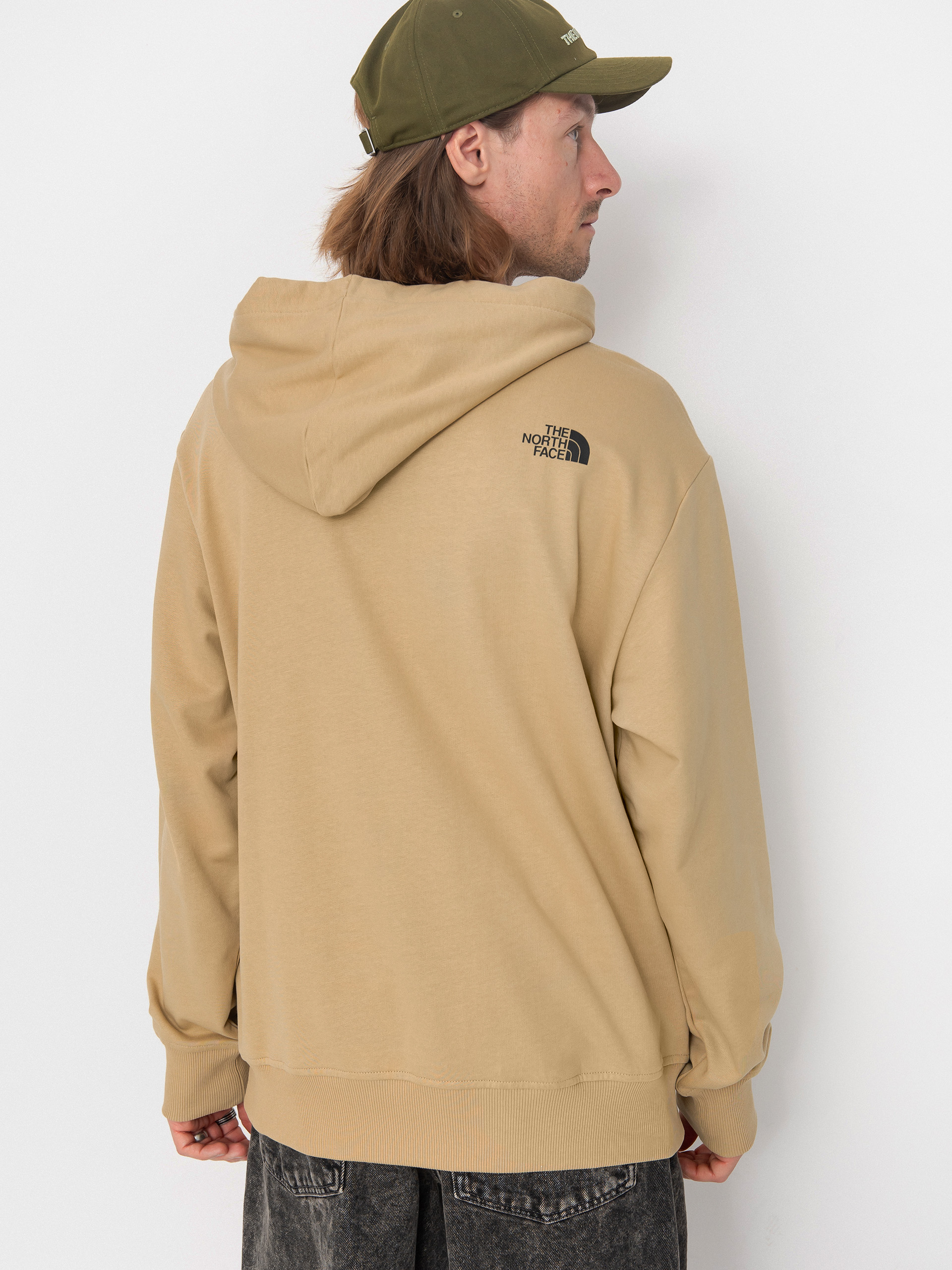 Суитшърт с качулка The North Face Mountain Logo Relaxed HD (khaki stone)