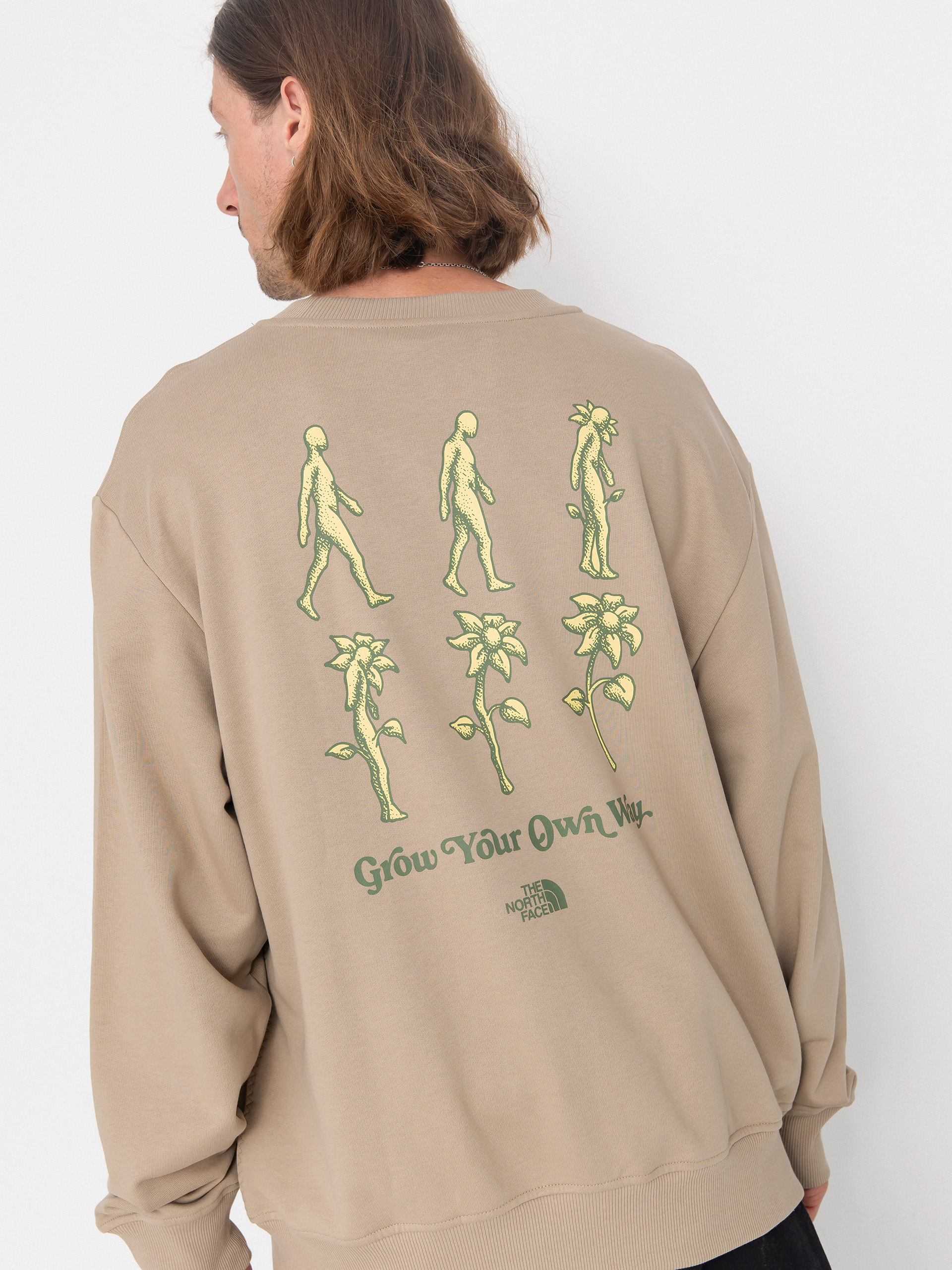 Суитшърт The North Face Connect Relaxed Graphic Crew (mushroom grey)