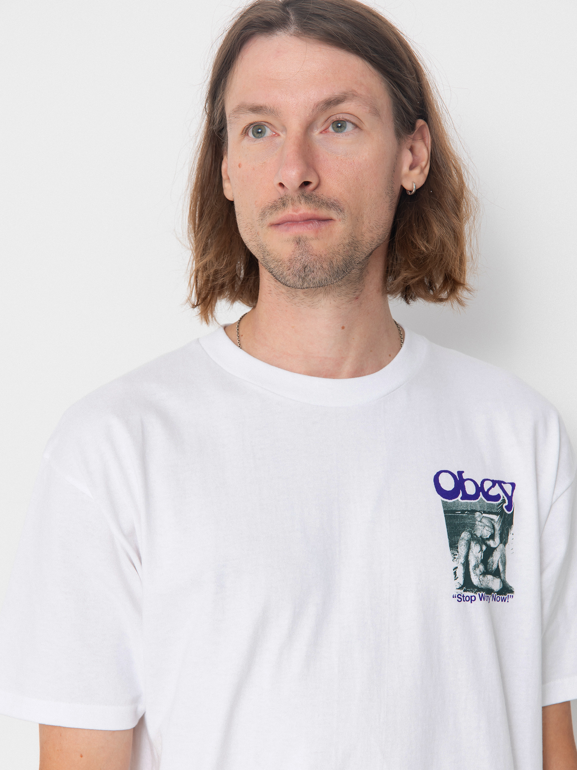 Тениска OBEY Stop Worry Now (white)