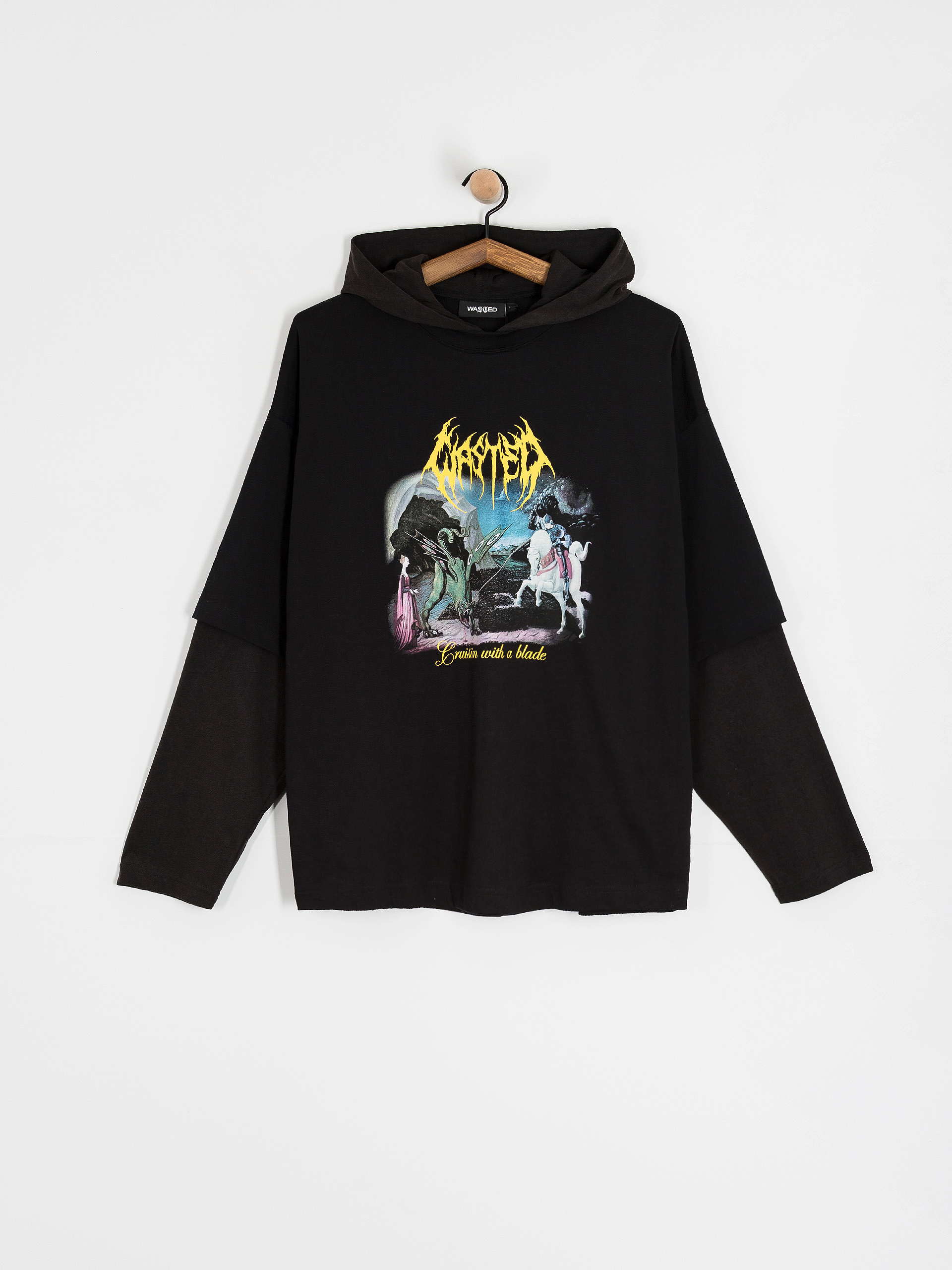 Суитшърт с качулка Wasted Paris Tale Age HD (black/faded black)