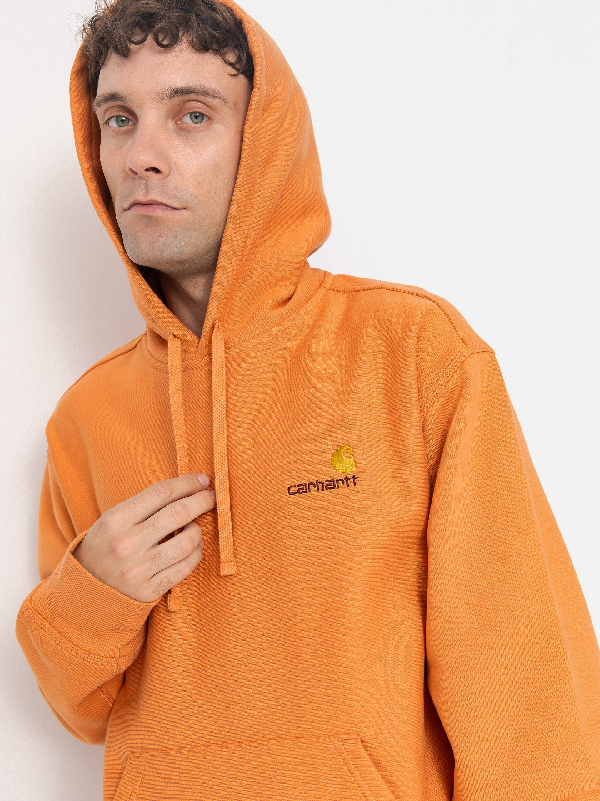 Суитшърт с качулка Carhartt WIP American Script HD (redhaven)