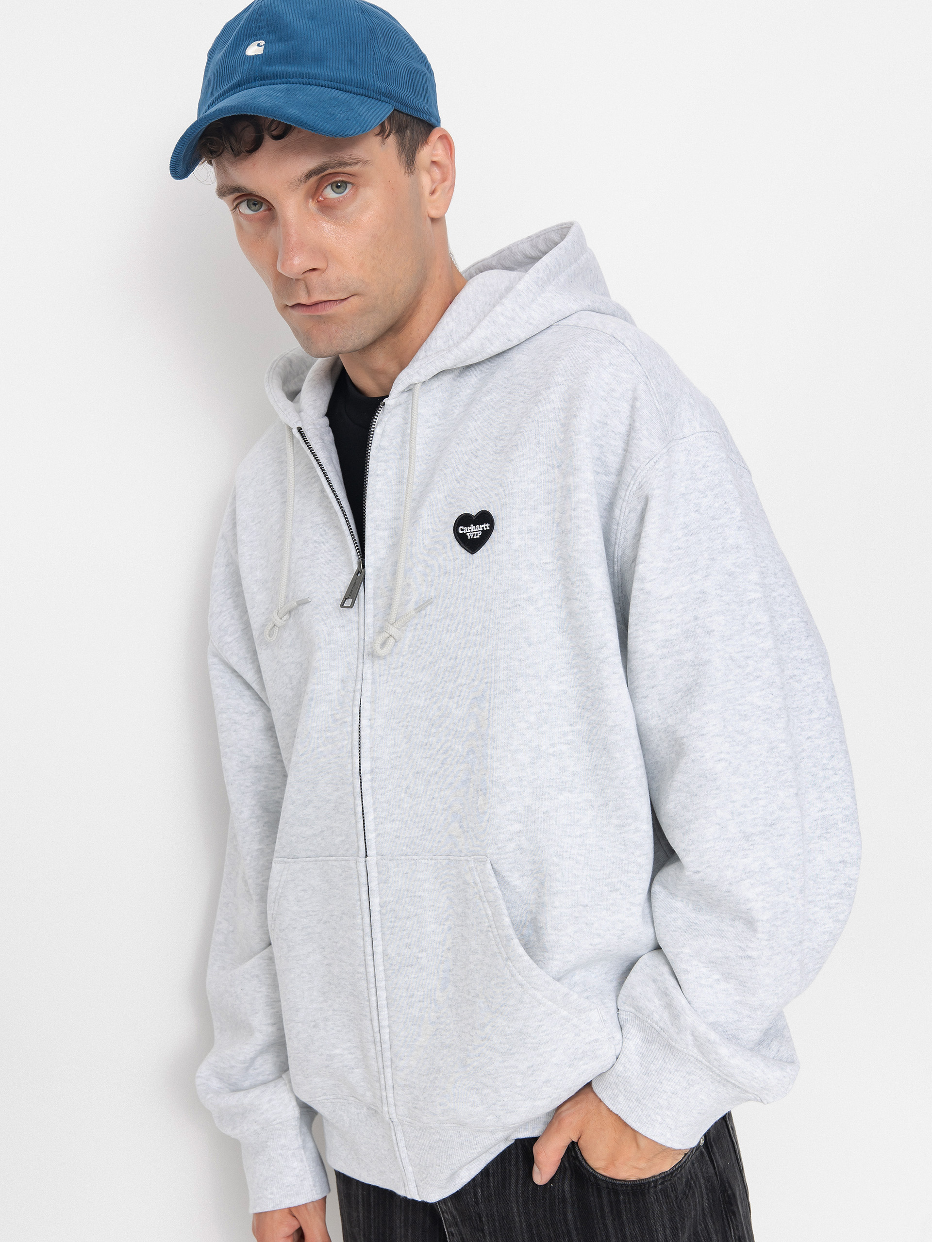 Суитшърт с качулка Carhartt WIP Heart II Hartt ZHD (ash heather)