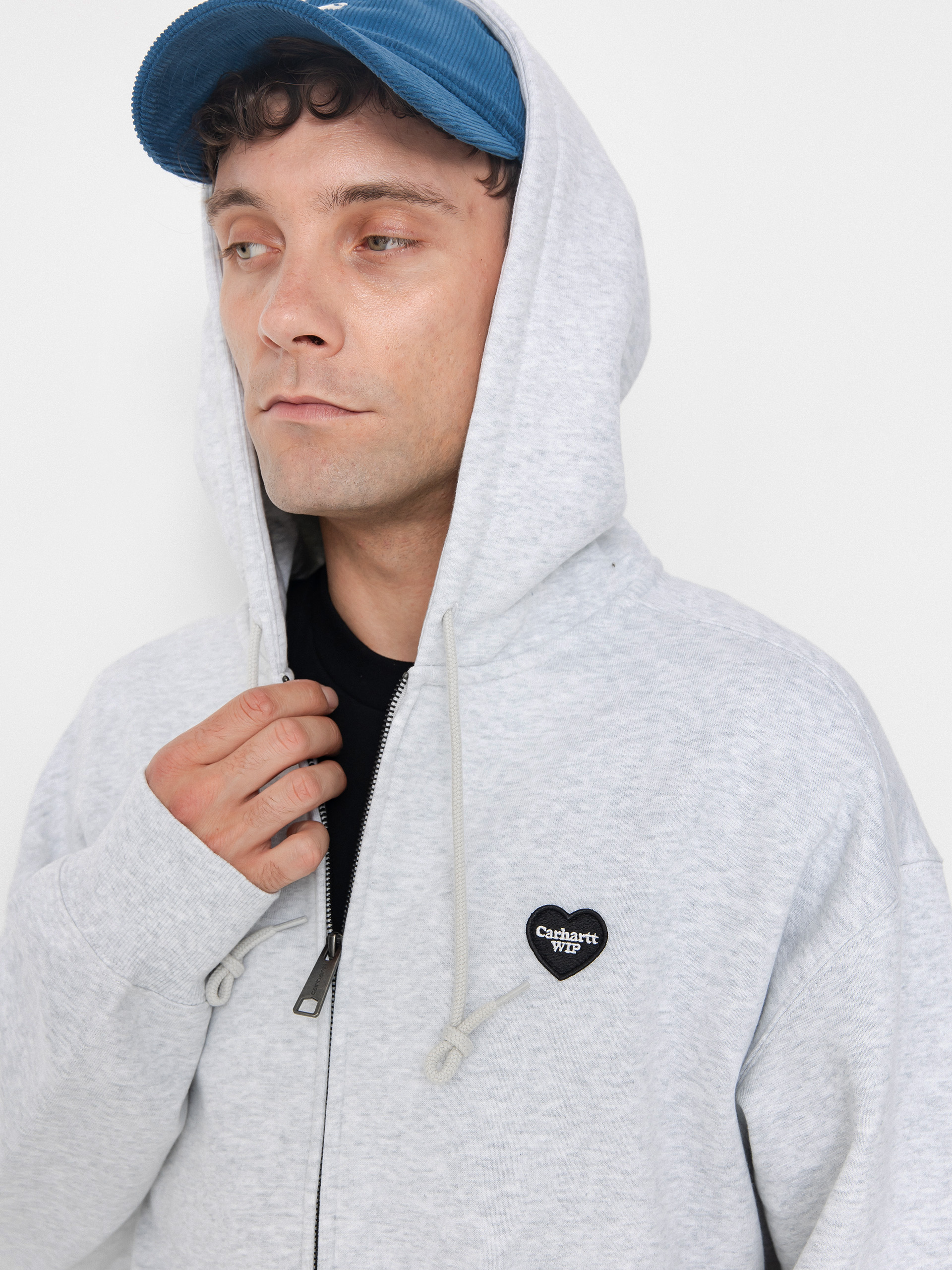 Суитшърт с качулка Carhartt WIP Heart II Hartt ZHD (ash heather)