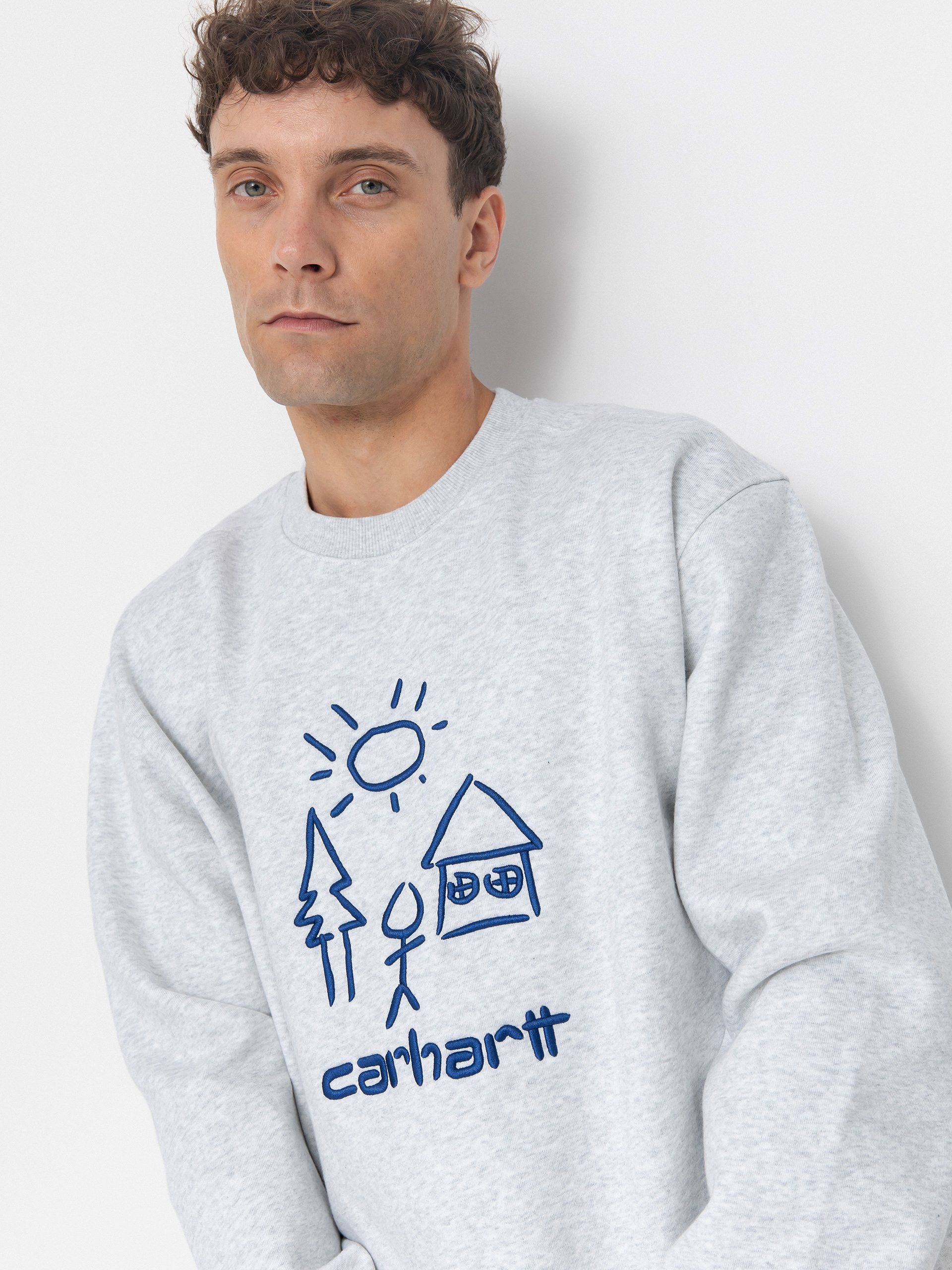Суитшърт Carhartt WIP Masterpiece (ash heather/wolfsbane)