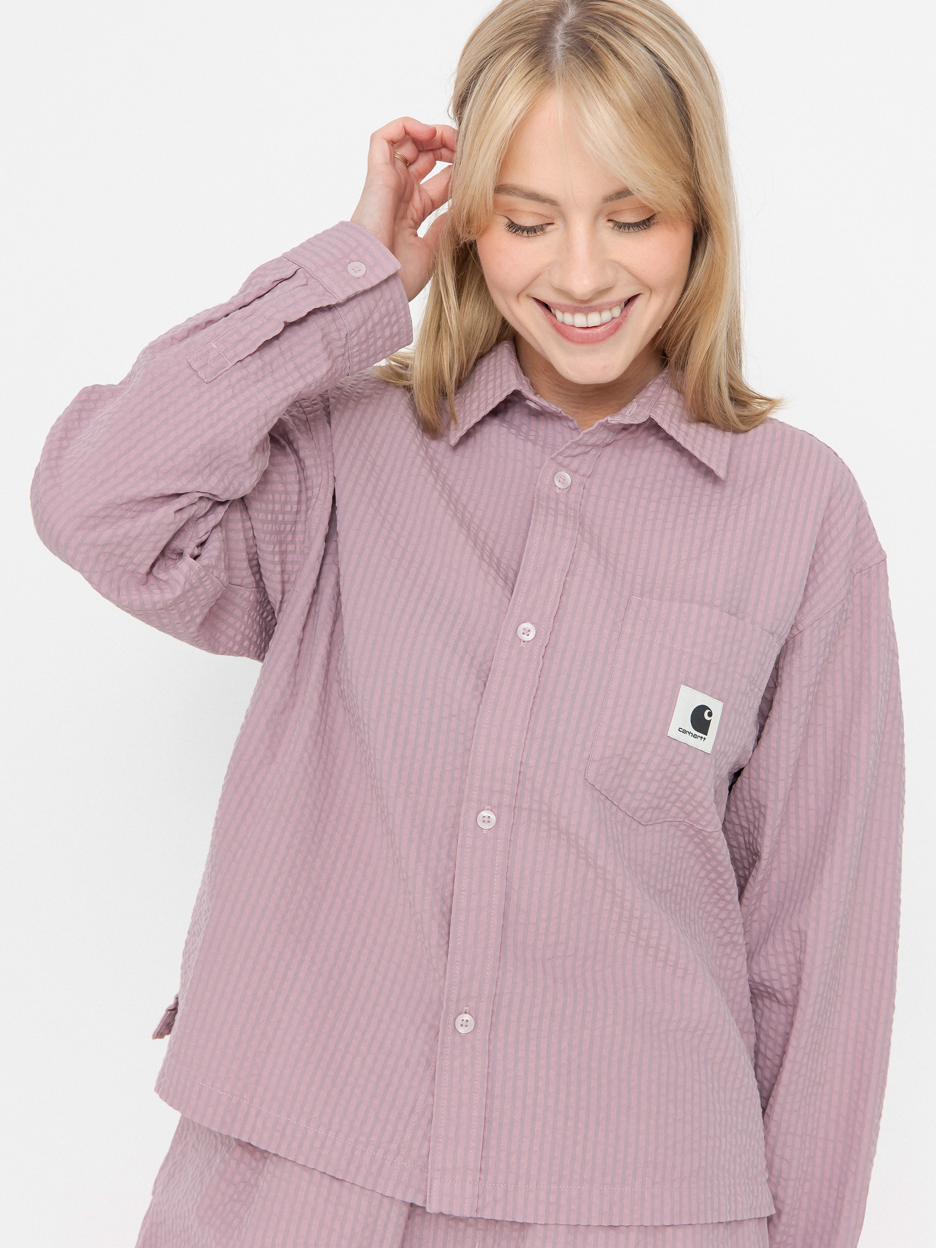 Риза Carhartt WIP Toland Wmn (toland stripe/pink fog)