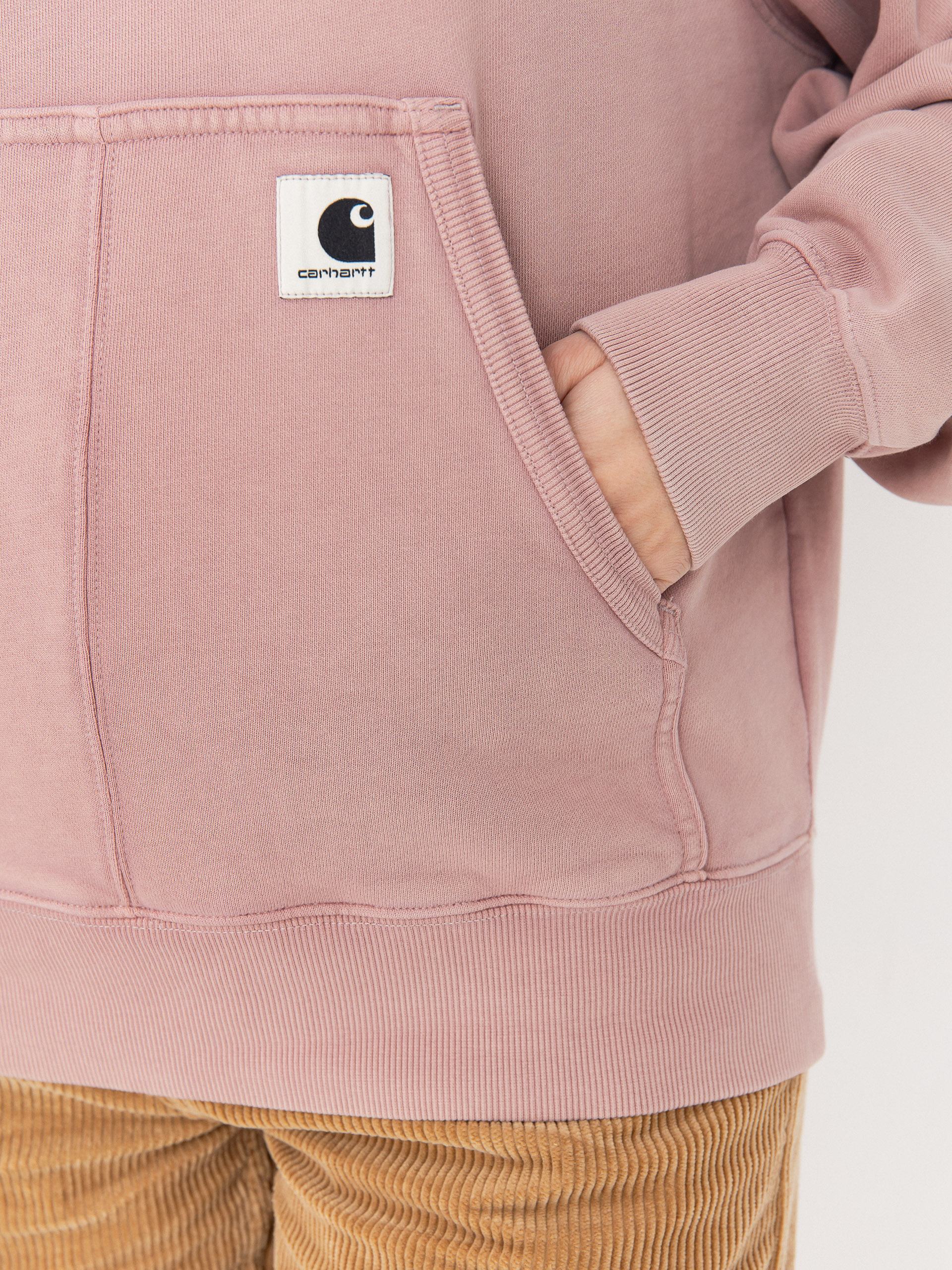 Суитшърт с качулка Carhartt WIP Hudson HD Wmn (daphne/chalk wash)