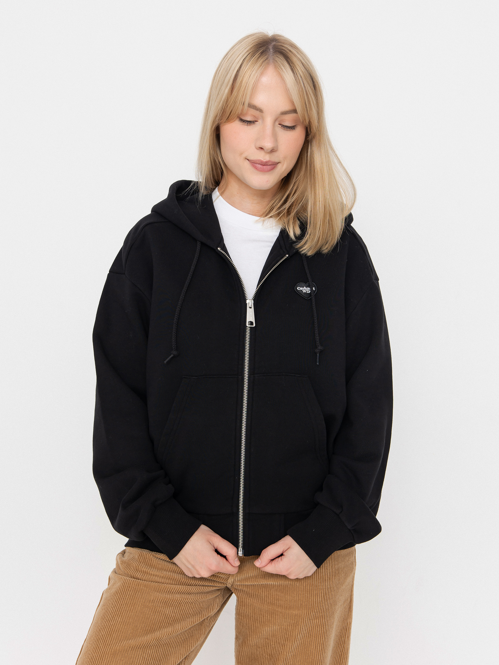 Суитшърт с качулка Carhartt WIP Heart II Hartt ZHD Wmn (black)