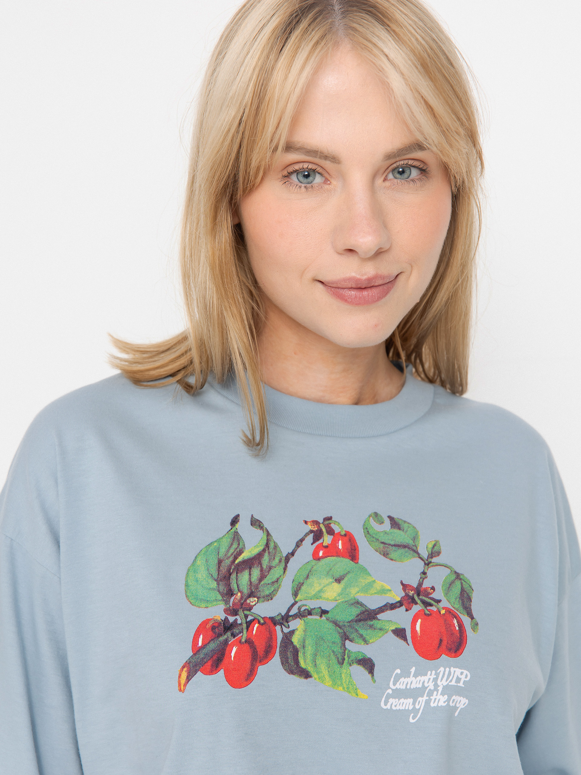 Тениска Carhartt WIP Cream Of The Crop Wmn (blue fog)