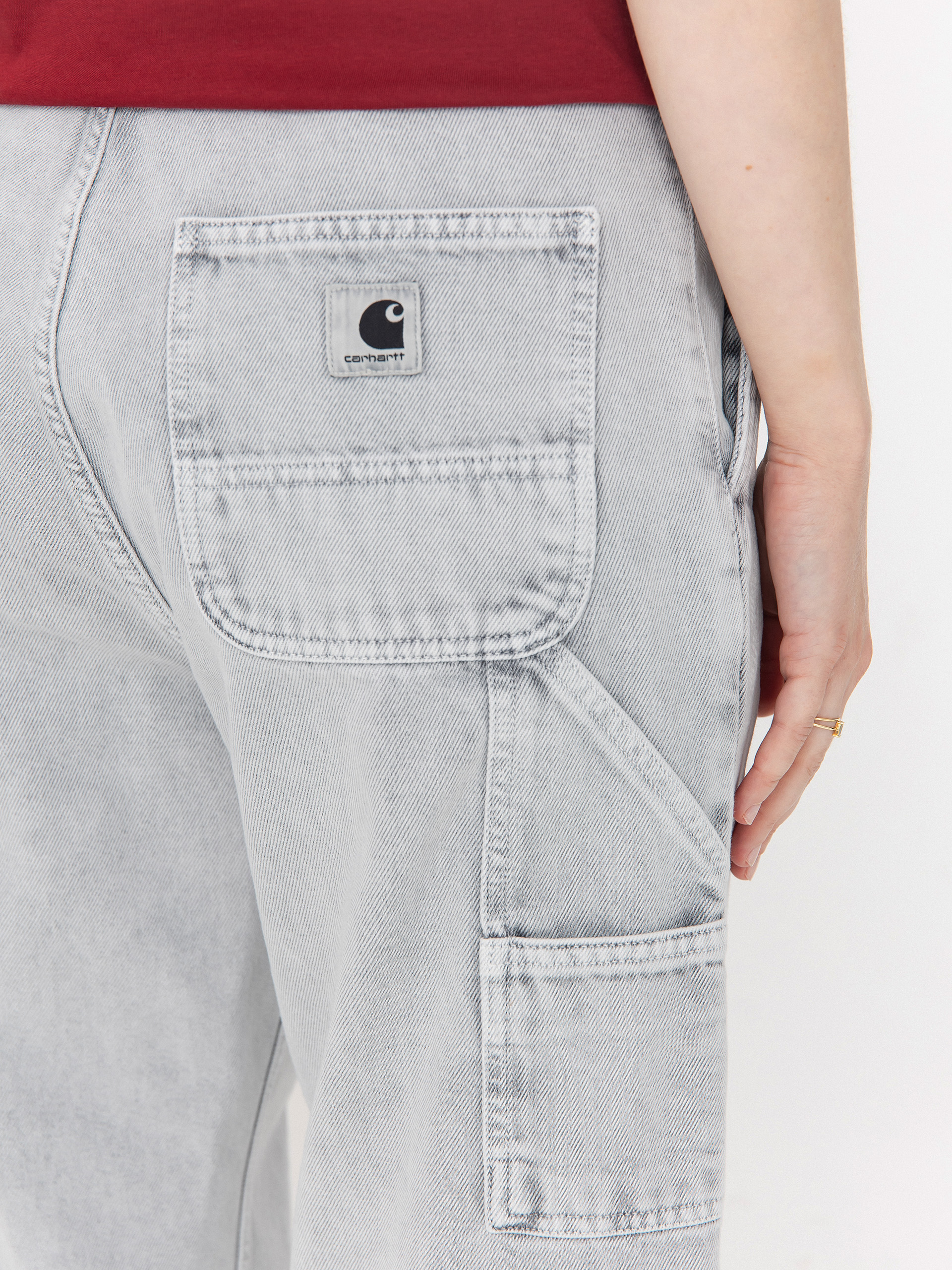 Панталони Carhartt WIP Pierce Straight Wmn (black/chalk wash)