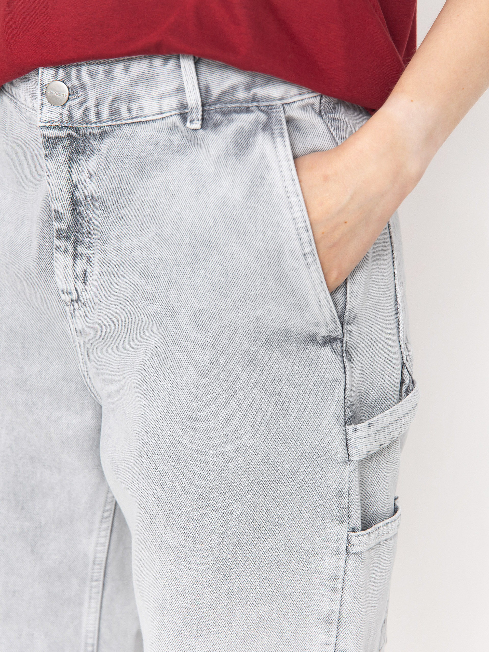 Панталони Carhartt WIP Pierce Straight Wmn (black/chalk wash)