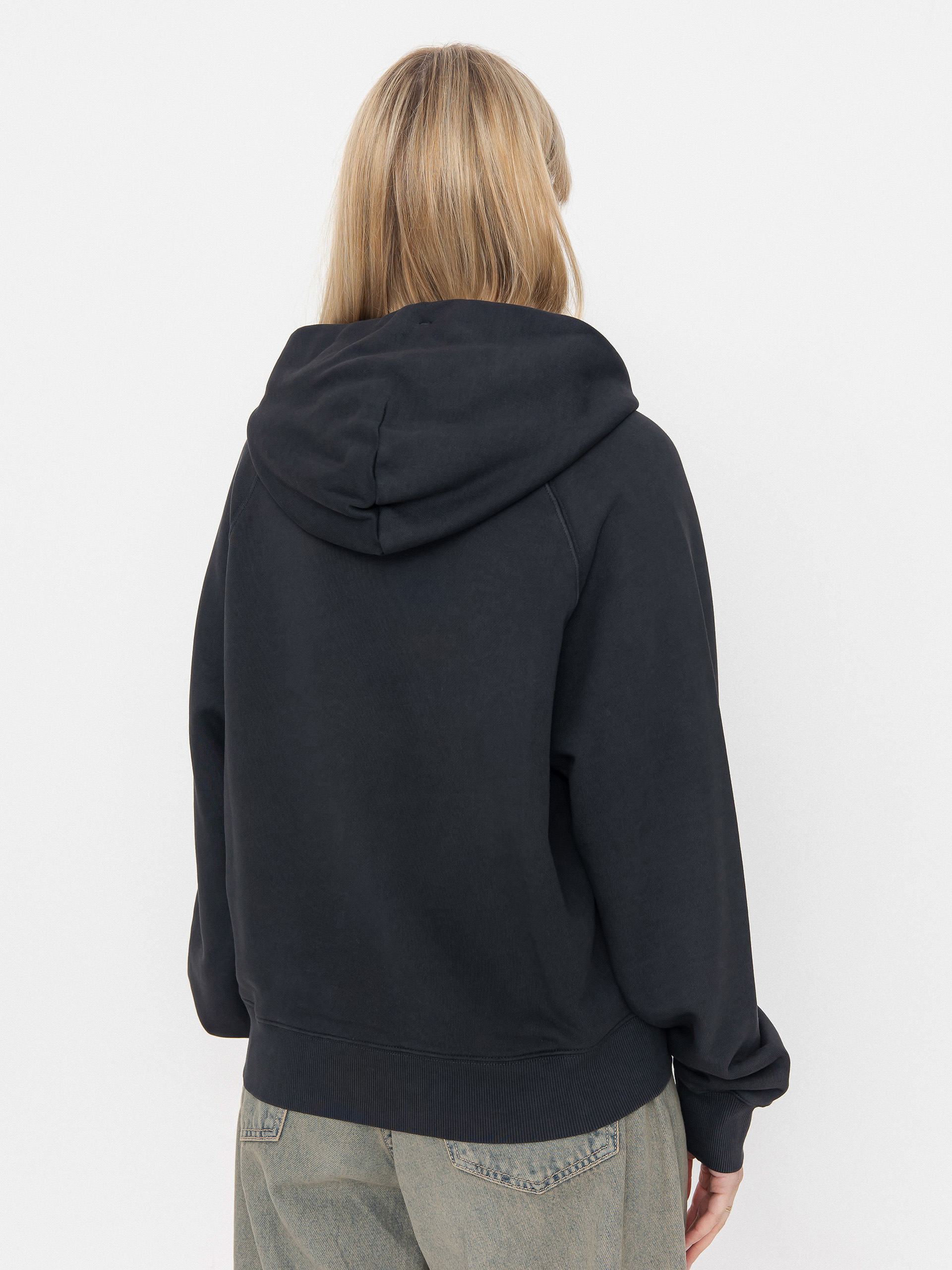 Суитшърт с качулка Carhartt WIP Hudson HD Wmn (black/chalk wash)