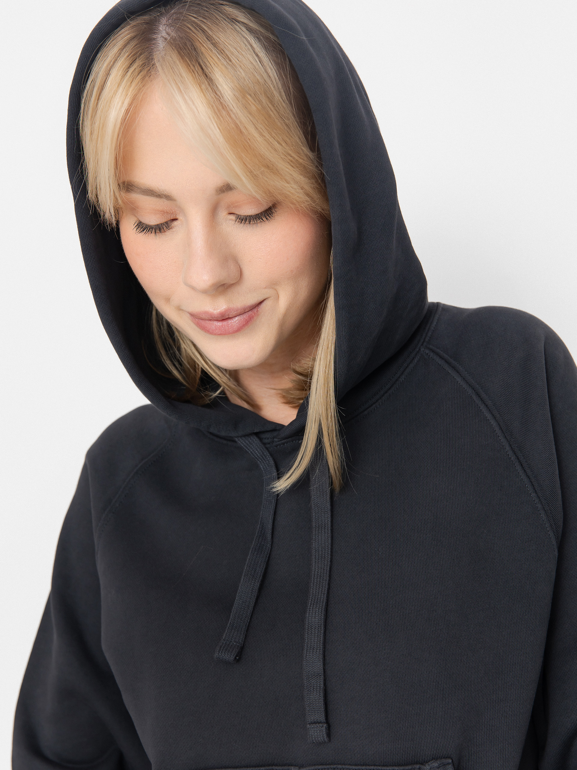 Суитшърт с качулка Carhartt WIP Hudson HD Wmn (black/chalk wash)