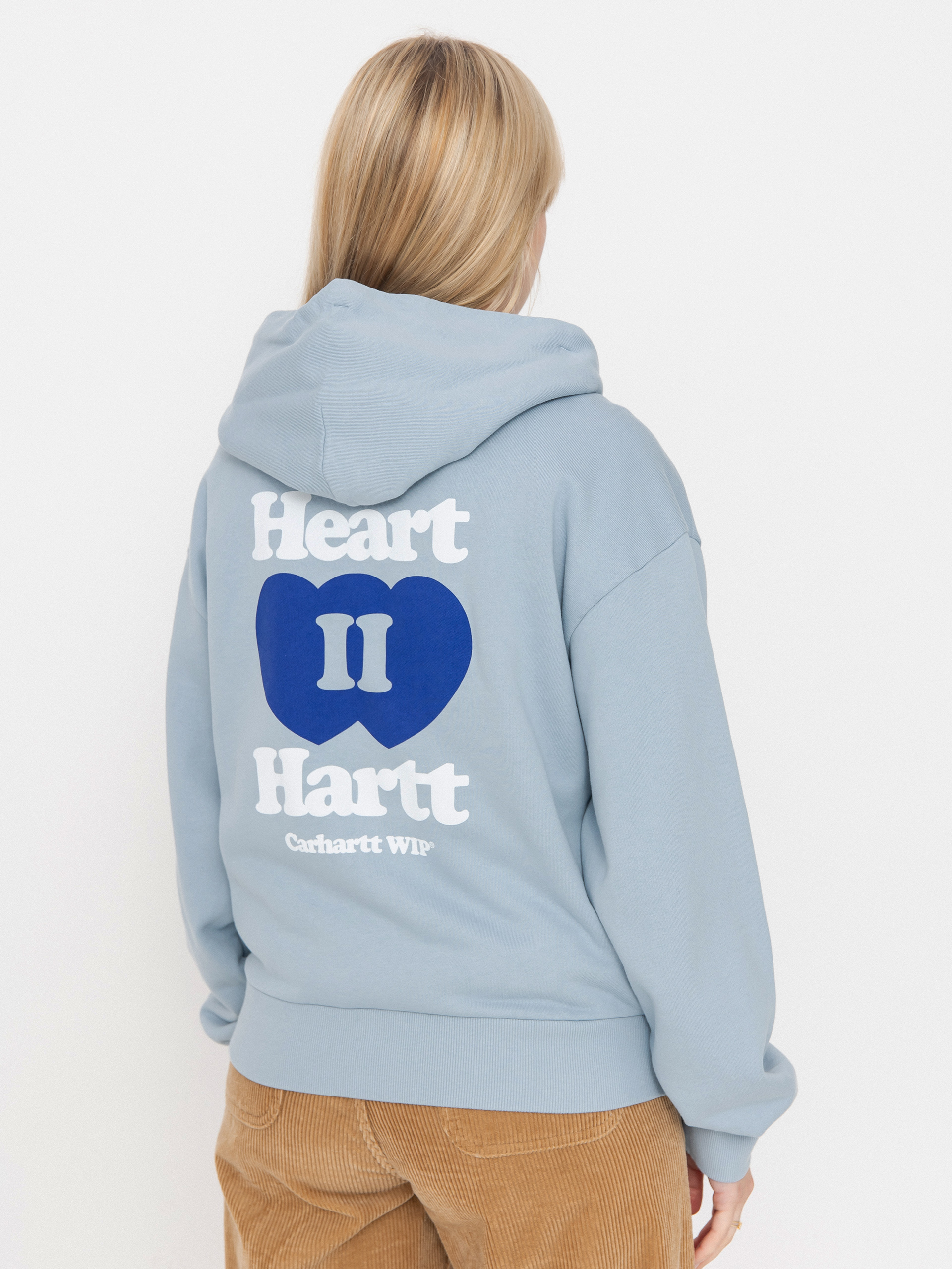 Суитшърт с качулка Carhartt WIP Heart II Hartt ZHD Wmn (blue fog)