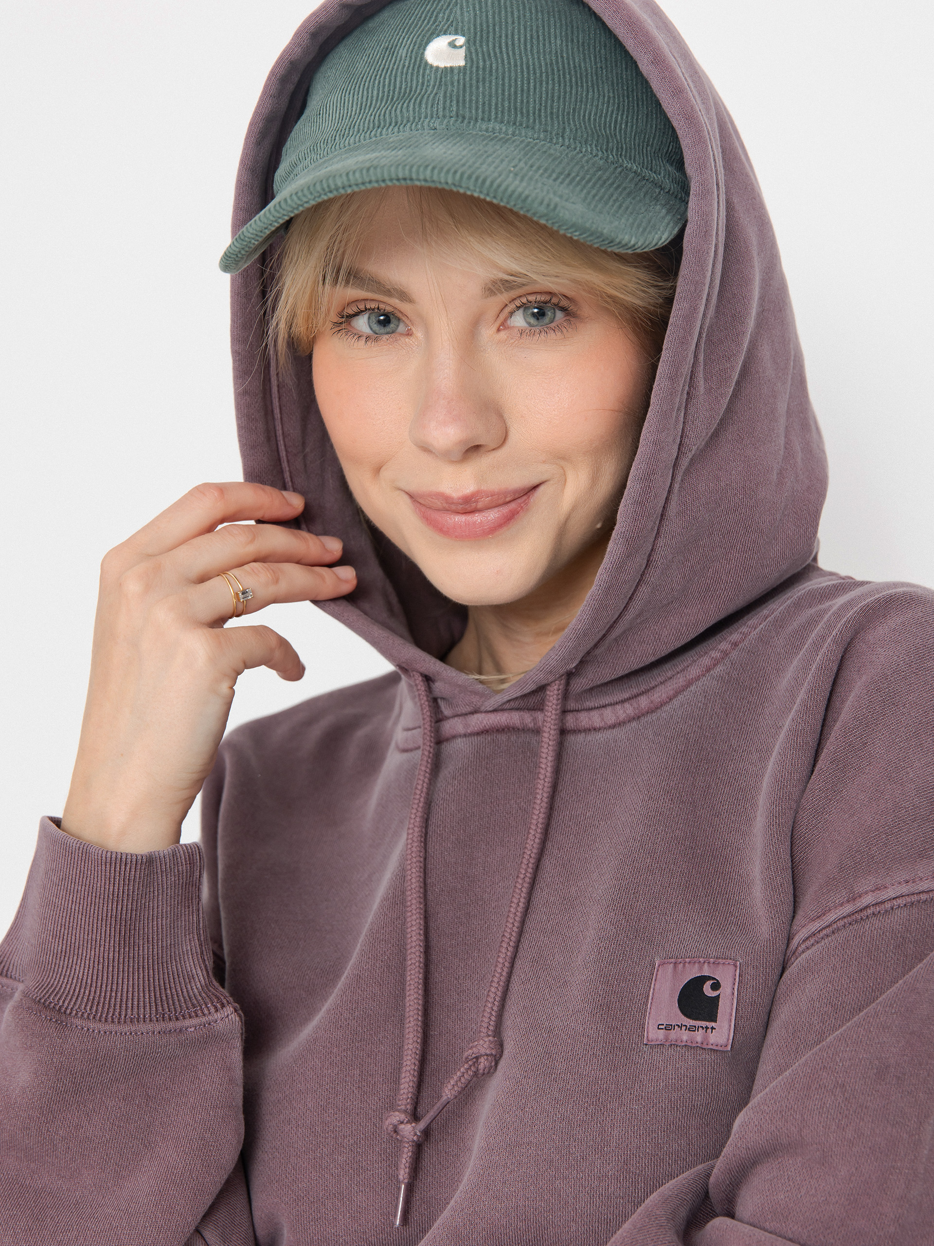 Суитшърт с качулка Carhartt WIP Nelson HD Wmn (phlox/garment dyed)