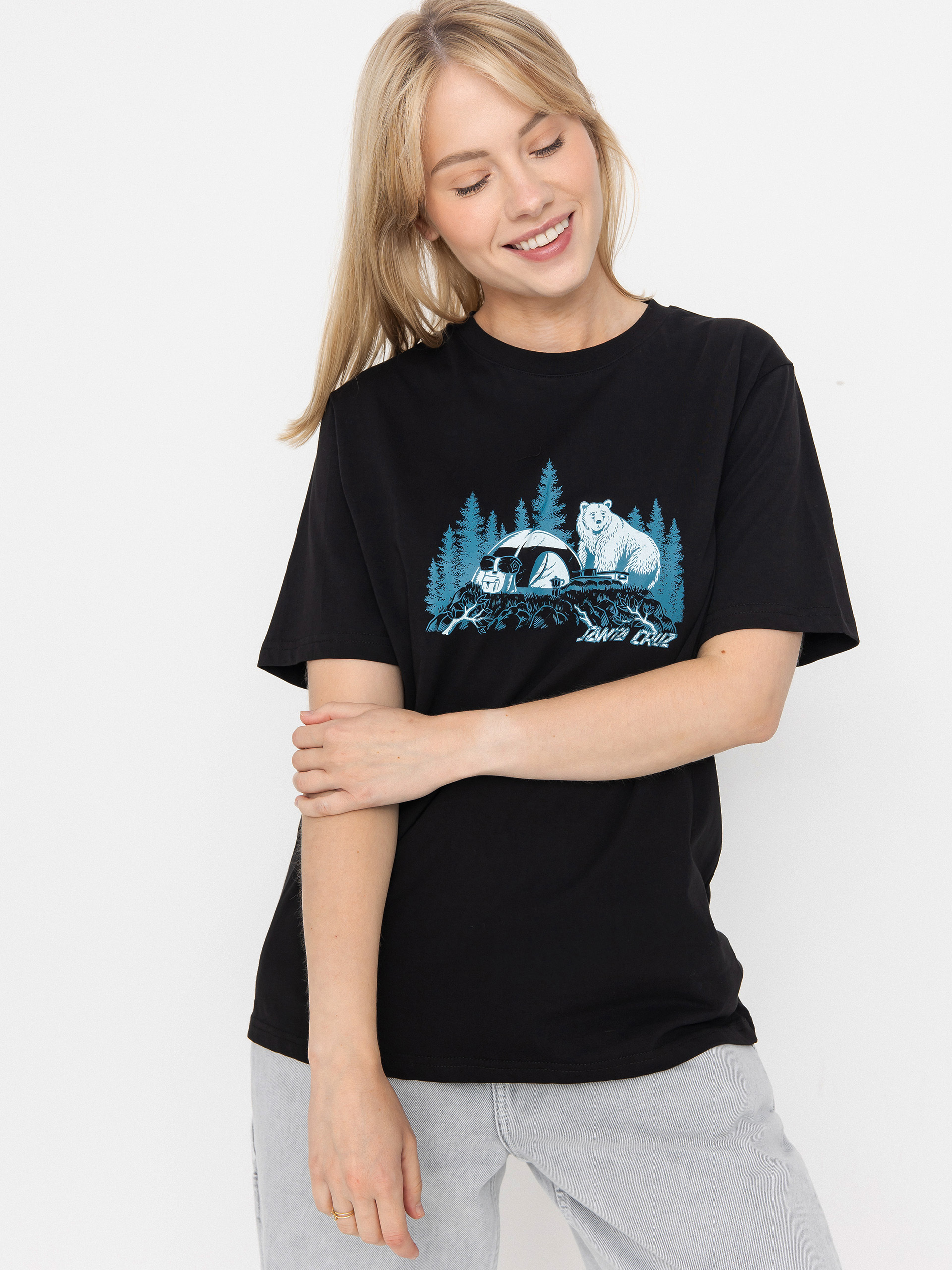 Тениска Santa Cruz Woodland Mini Strip Front Wmn (black)