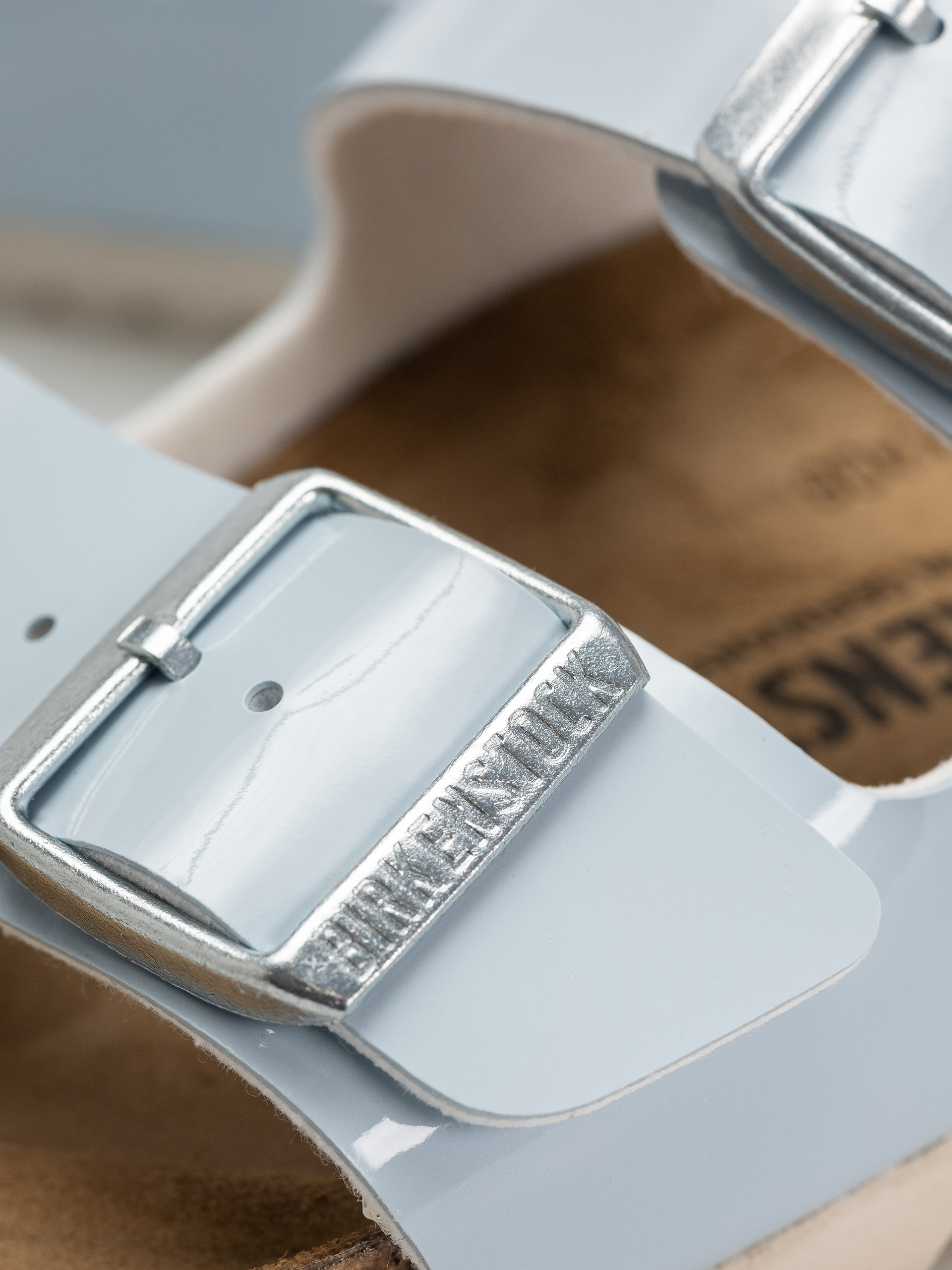 Чехли Birkenstock Arizona Briko Flor Narrow Wmn (patent baby blue)