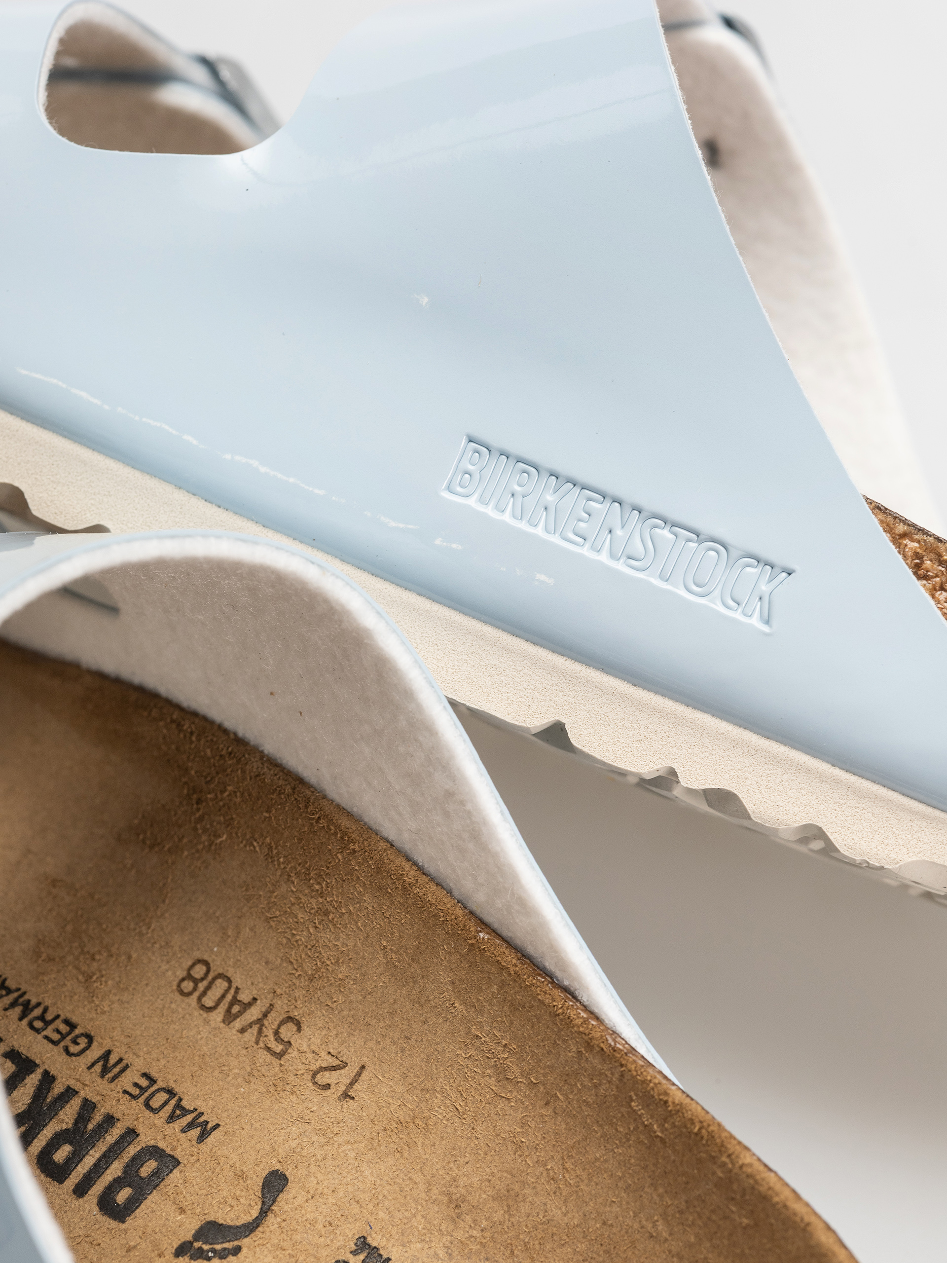 Чехли Birkenstock Arizona Briko Flor Narrow Wmn (patent baby blue)