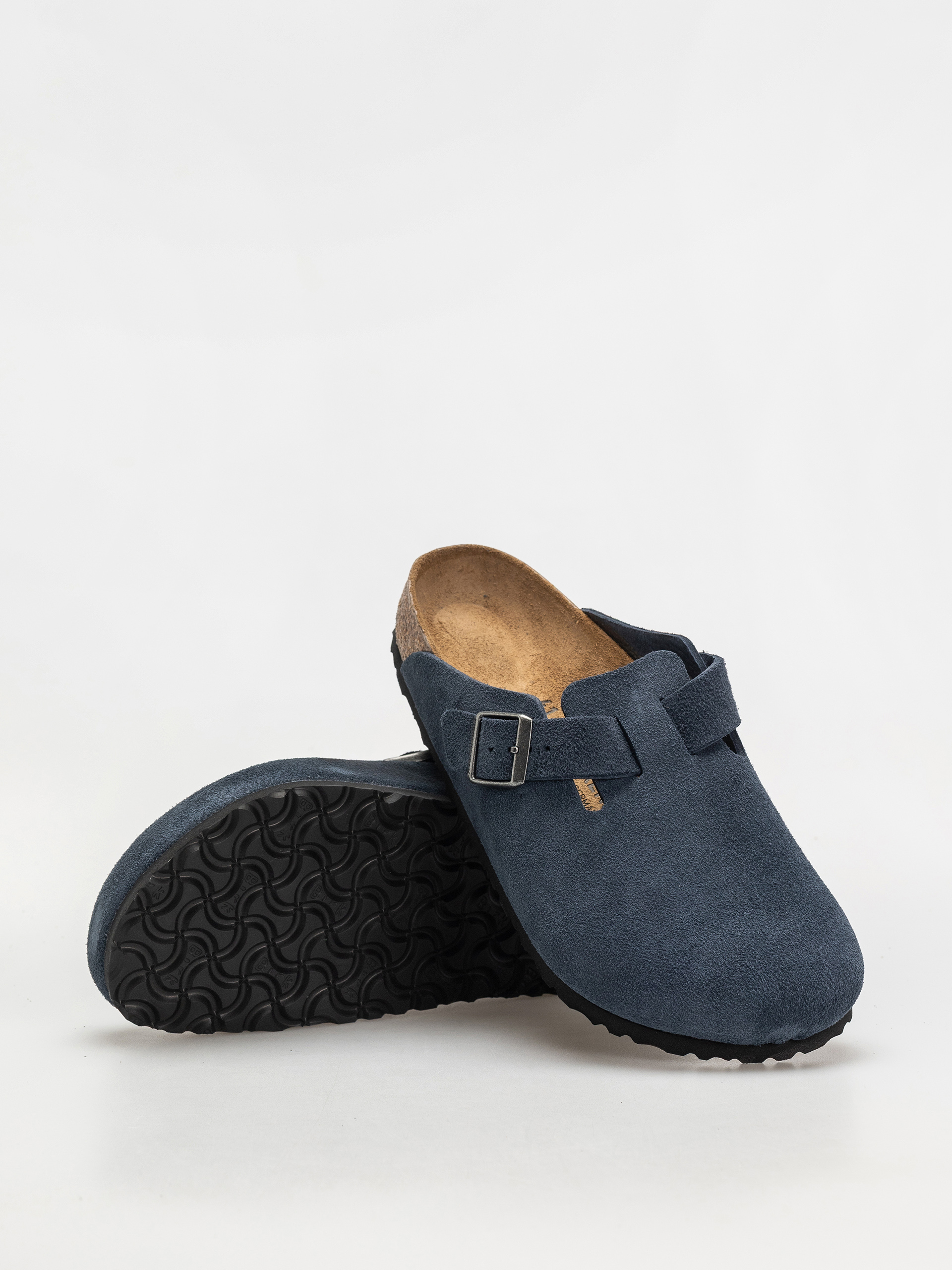 Чехли Birkenstock Boston Suede Leather Regular (new navy)