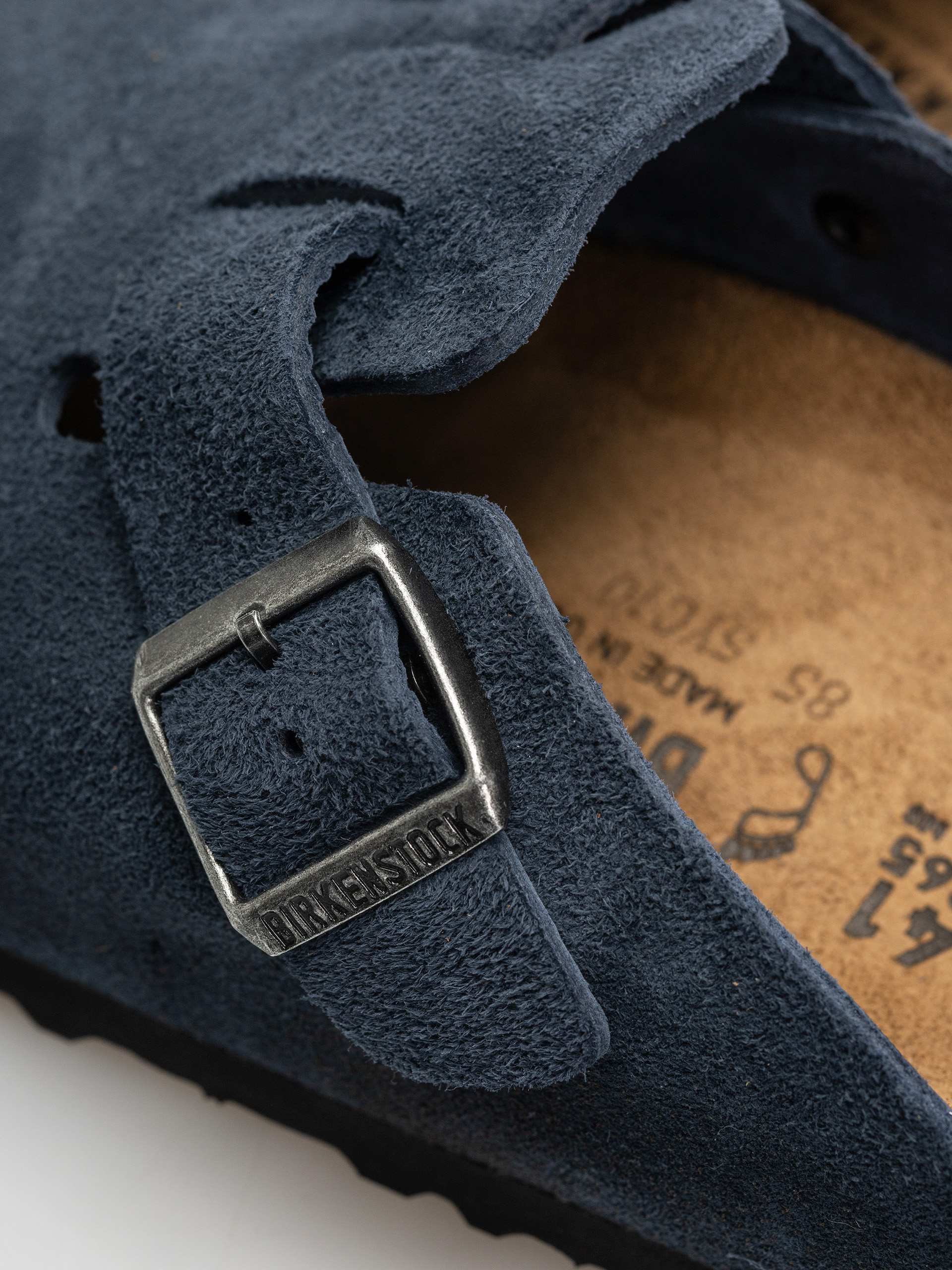 Чехли Birkenstock Boston Suede Leather Regular (new navy)