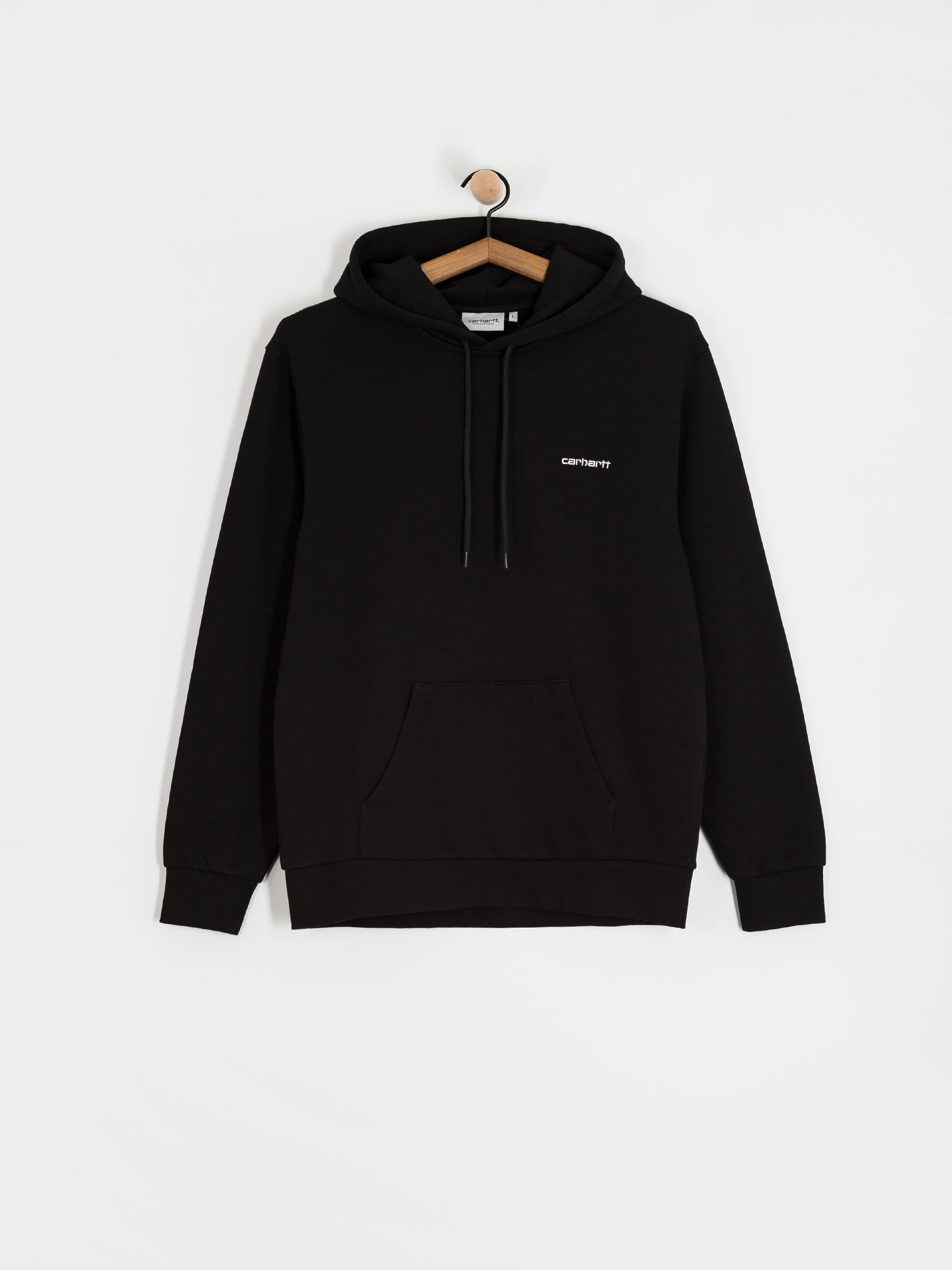 Суитшърт с качулка Carhartt WIP Script Embroidery HD (black/white)