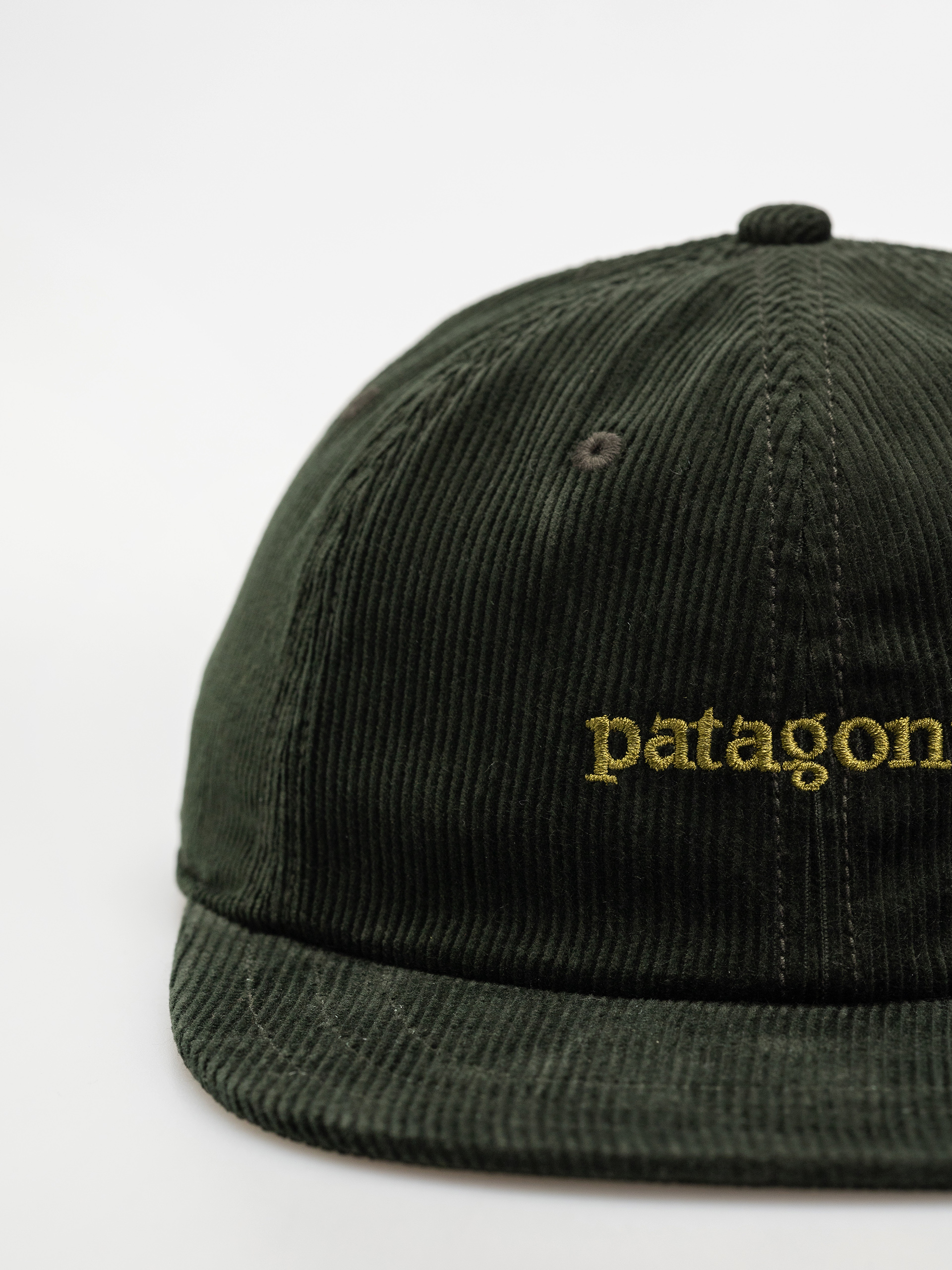 Шапка с козирка Patagonia Corduroy (text logo old growth green)