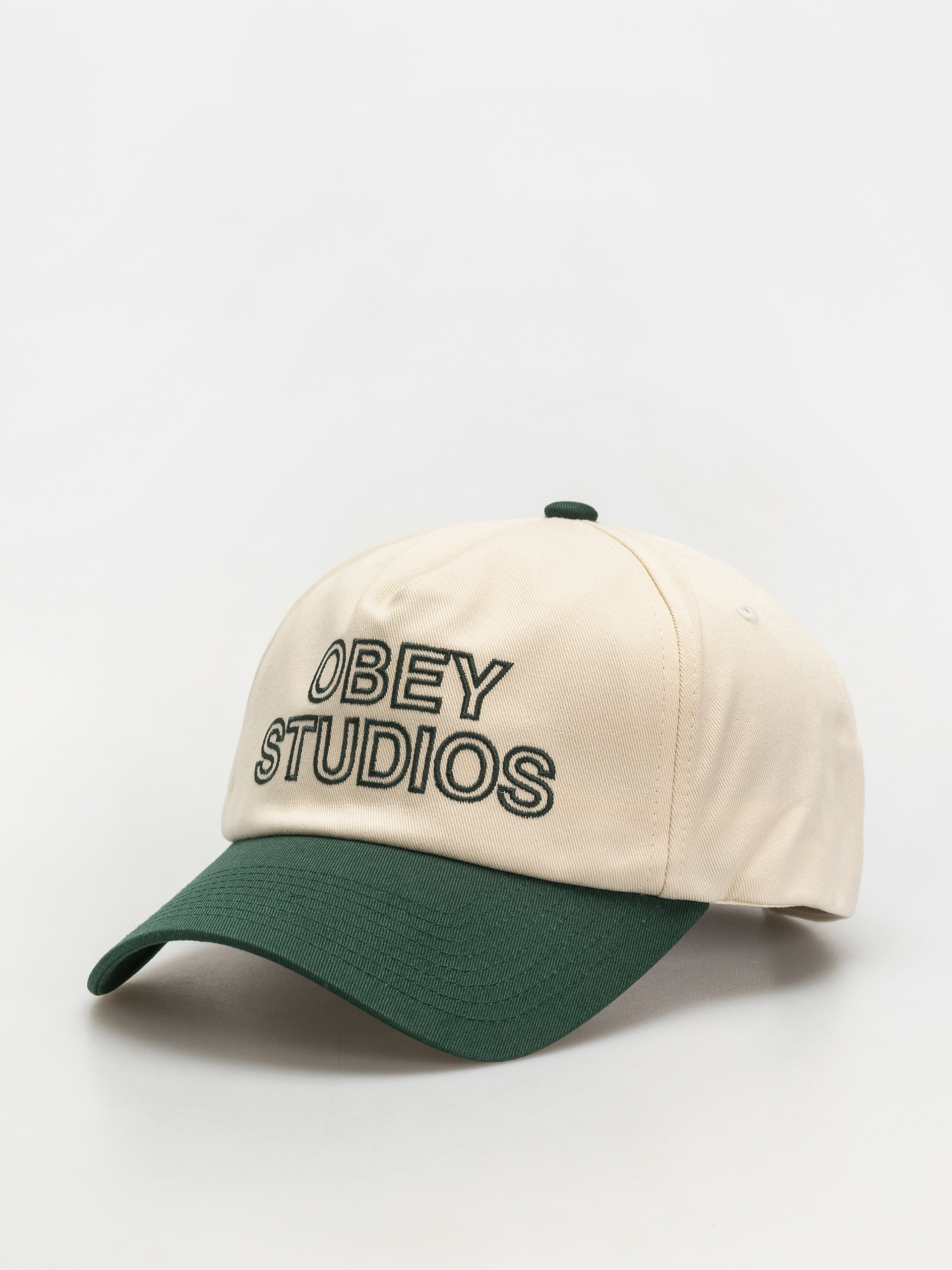 u0428u0430u043fu043au0430 u0441 u043au043eu0437u0438u0440u043au0430 OBEY Obey Studios 5 Panel Strapback (unbleached multi)