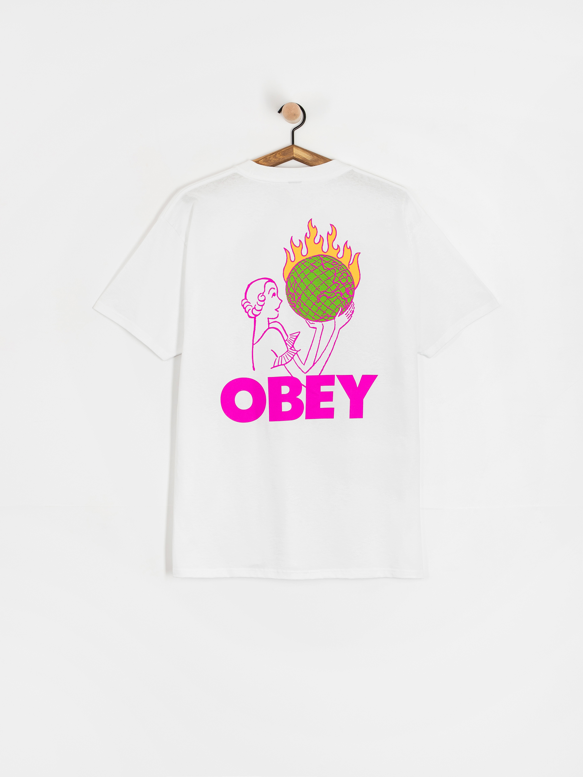 Тениска OBEY Obey World In Flames (white)