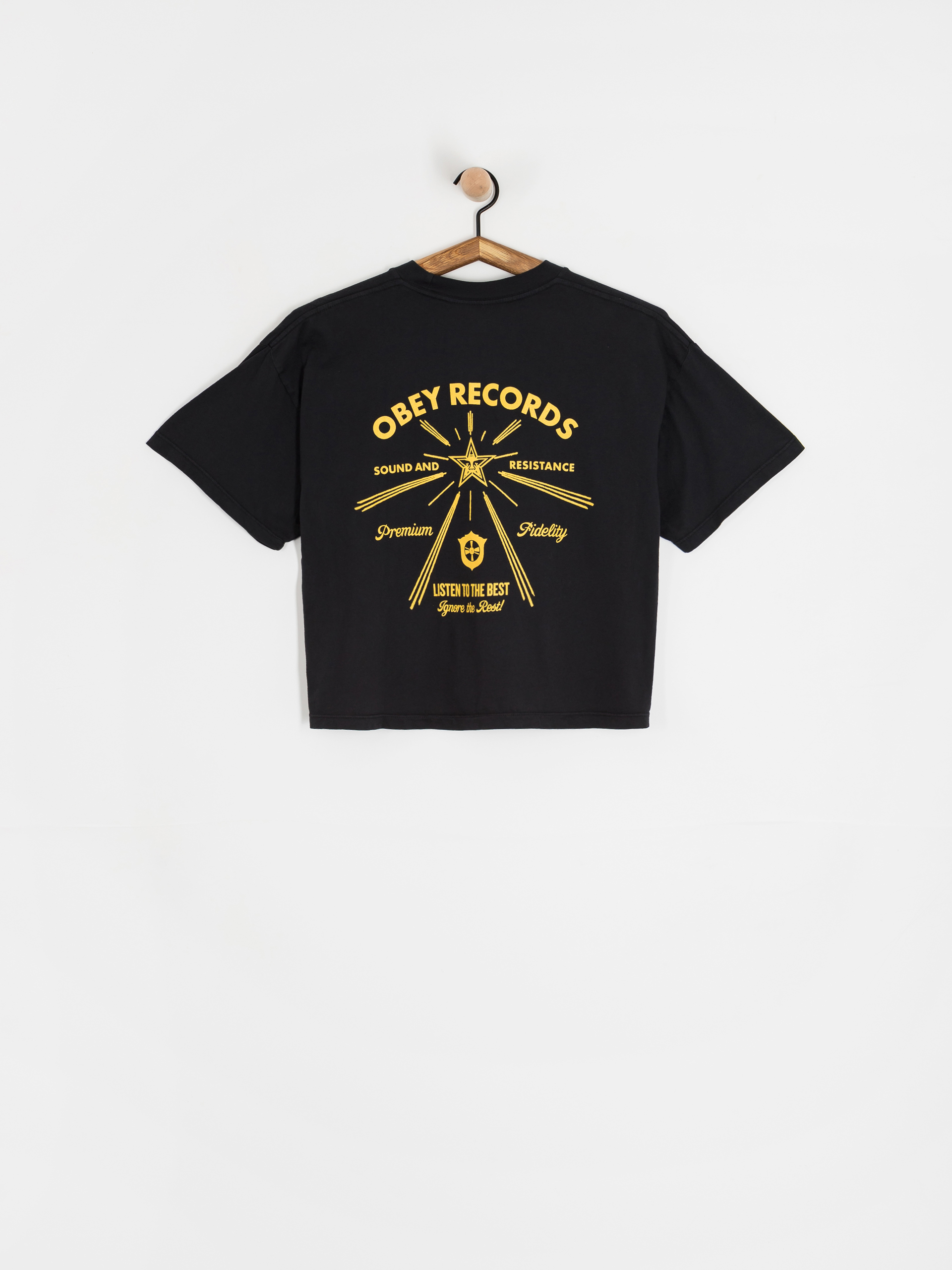 Тениска OBEY Obey Listen To The Best Wmn (digital black)