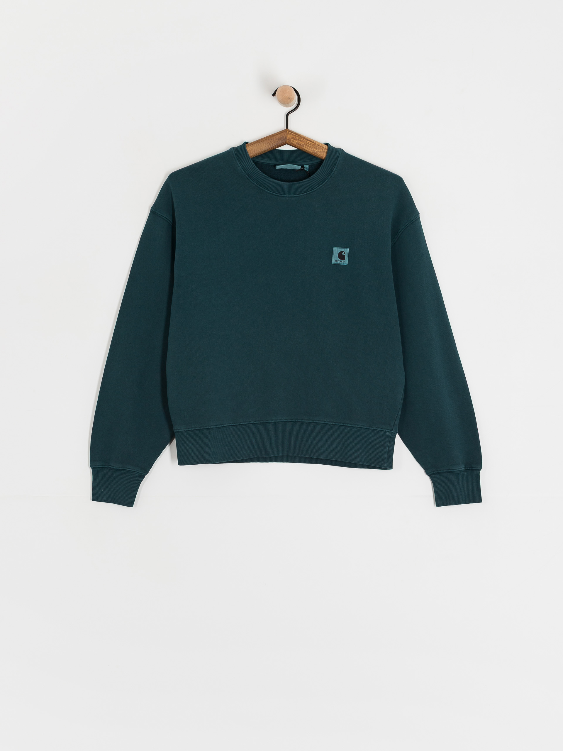 Суитшърт Carhartt WIP Nelson Wmn (deep lagoon/garment dyed)