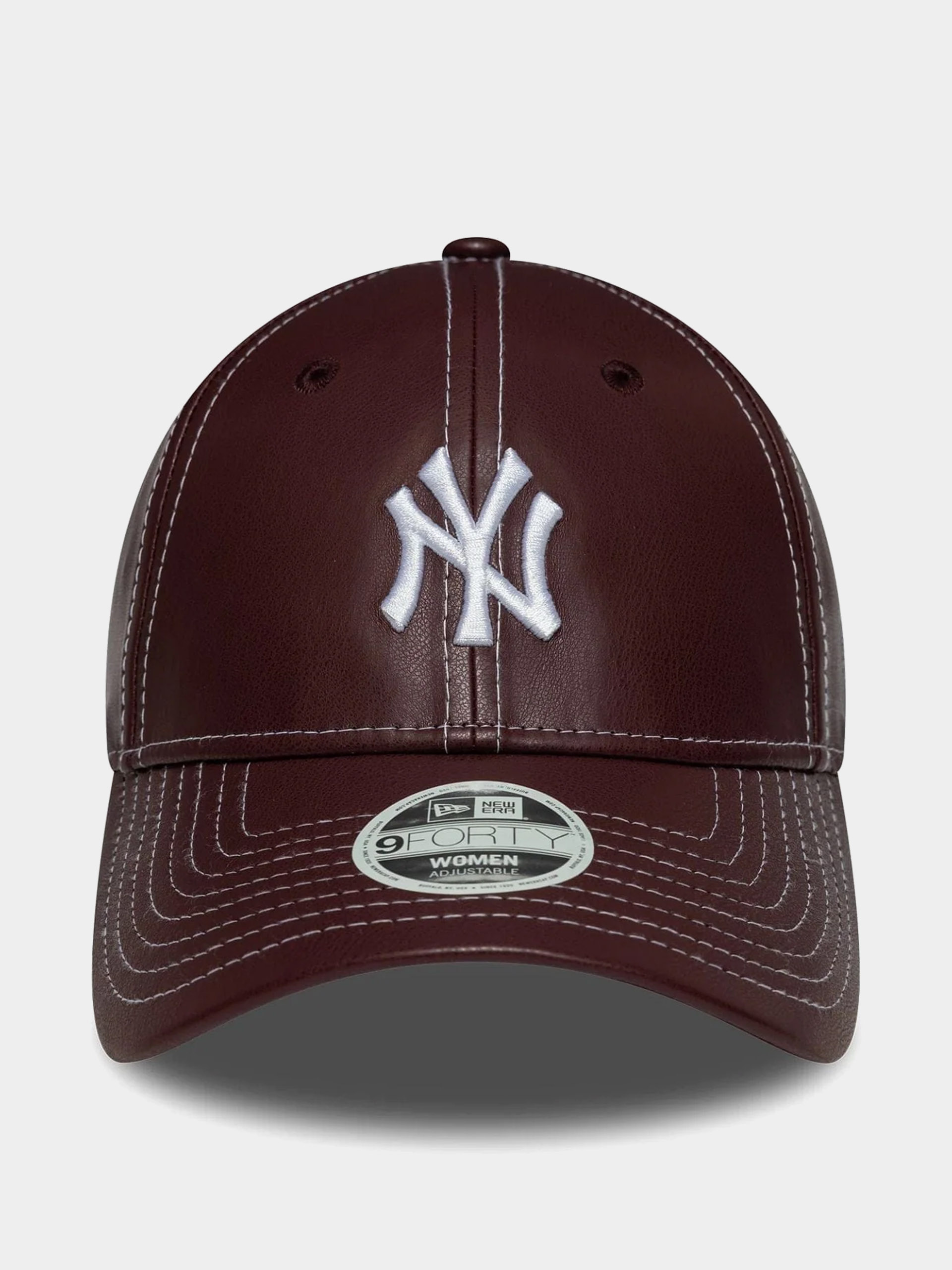 Шапка с козирка New Era Topstitch Pu 9Forty New York Yankees Wmn (burgundy)