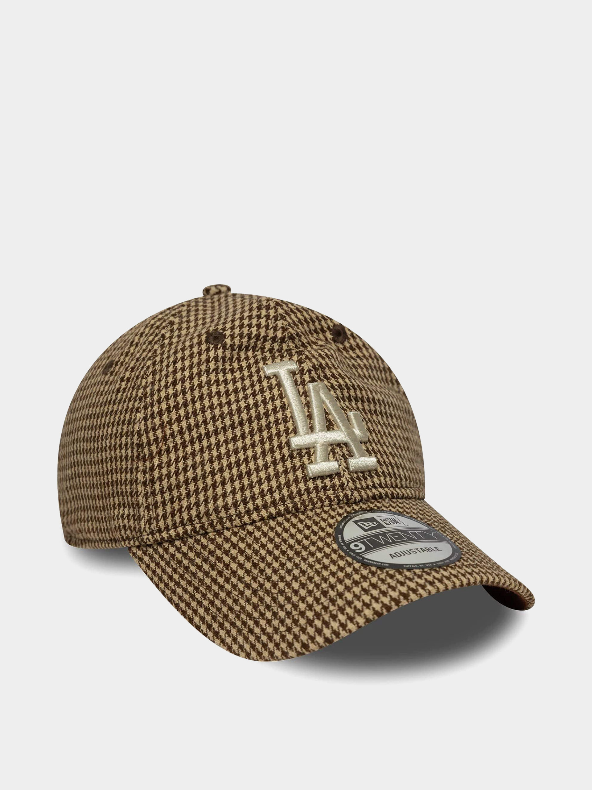 Шапка с козирка New Era Houndstooth 9Twenty Los Angeles Dodgers (brown)