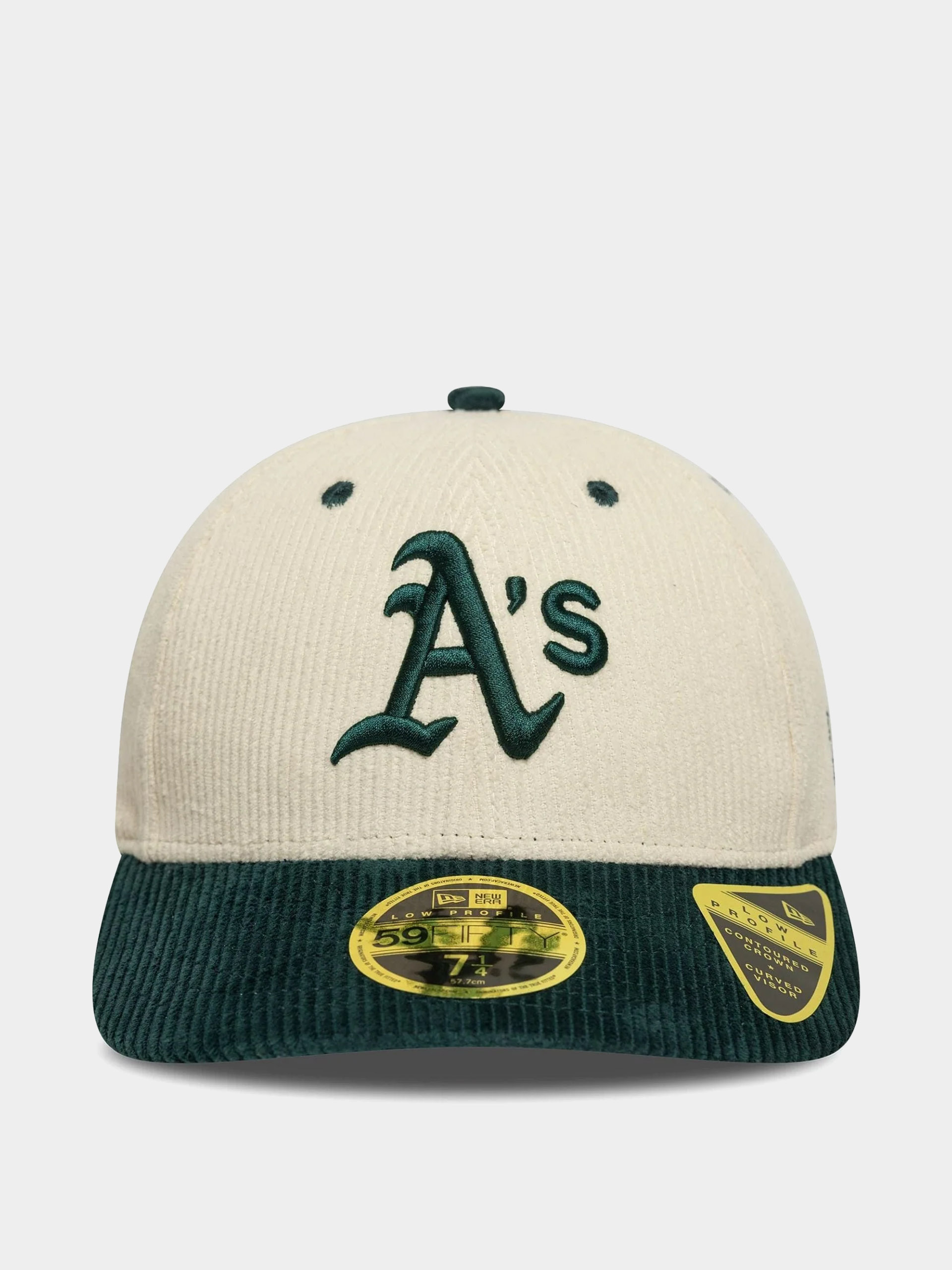 Шапка с козирка New Era Mlb Cord 59Fifty Lp Oakland Athletics (light crea/dark green)