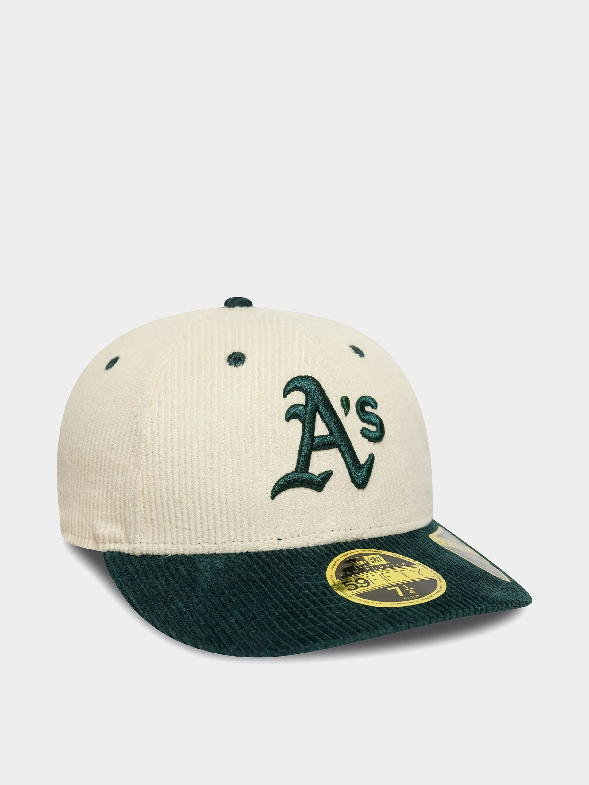 Шапка с козирка New Era Mlb Cord 59Fifty Lp Oakland Athletics (light crea/dark green)