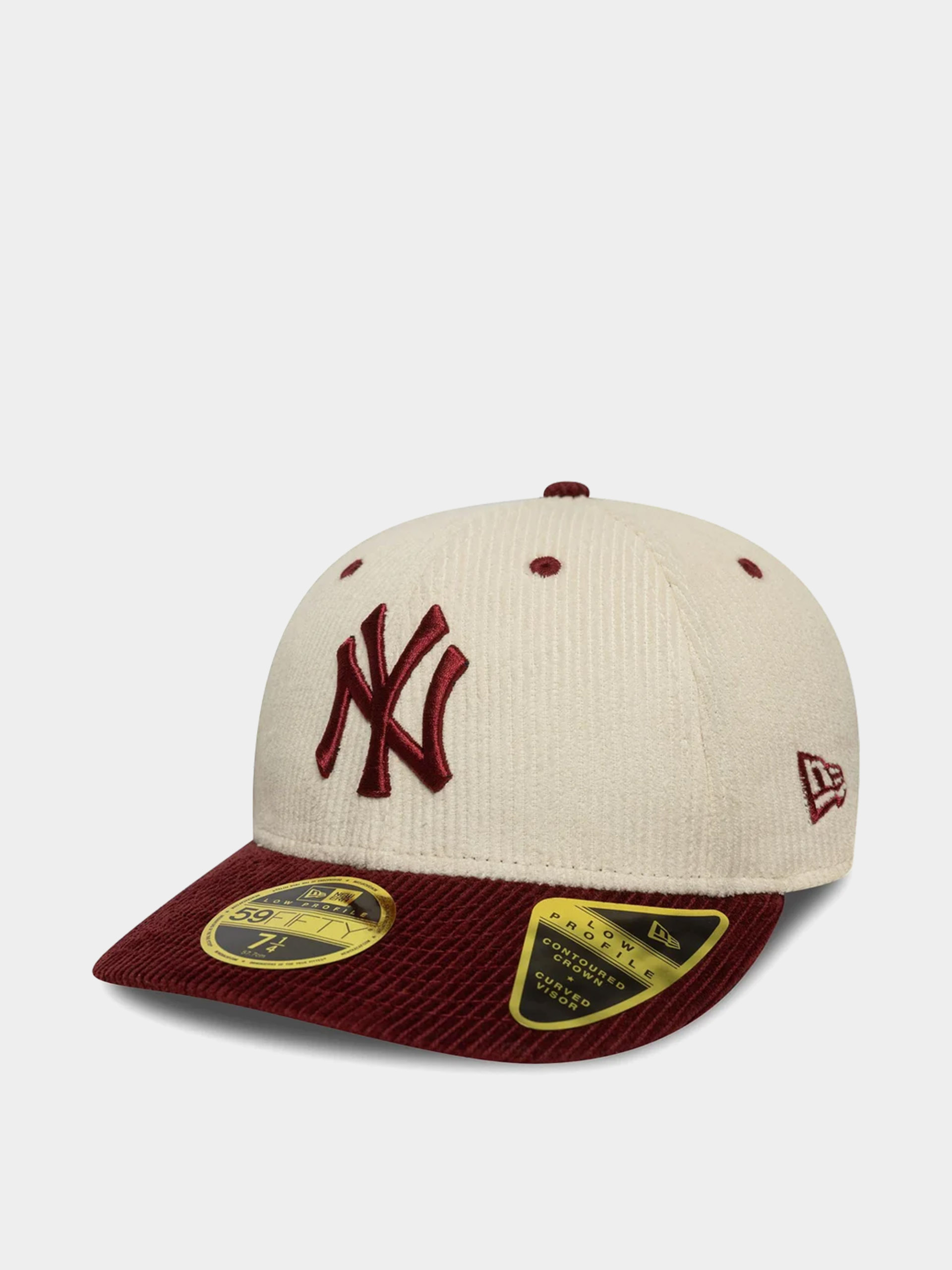 Шапка с козирка New Era Mlb Cord 59Fifty Lp New York Yankees (light cream/burgundy)