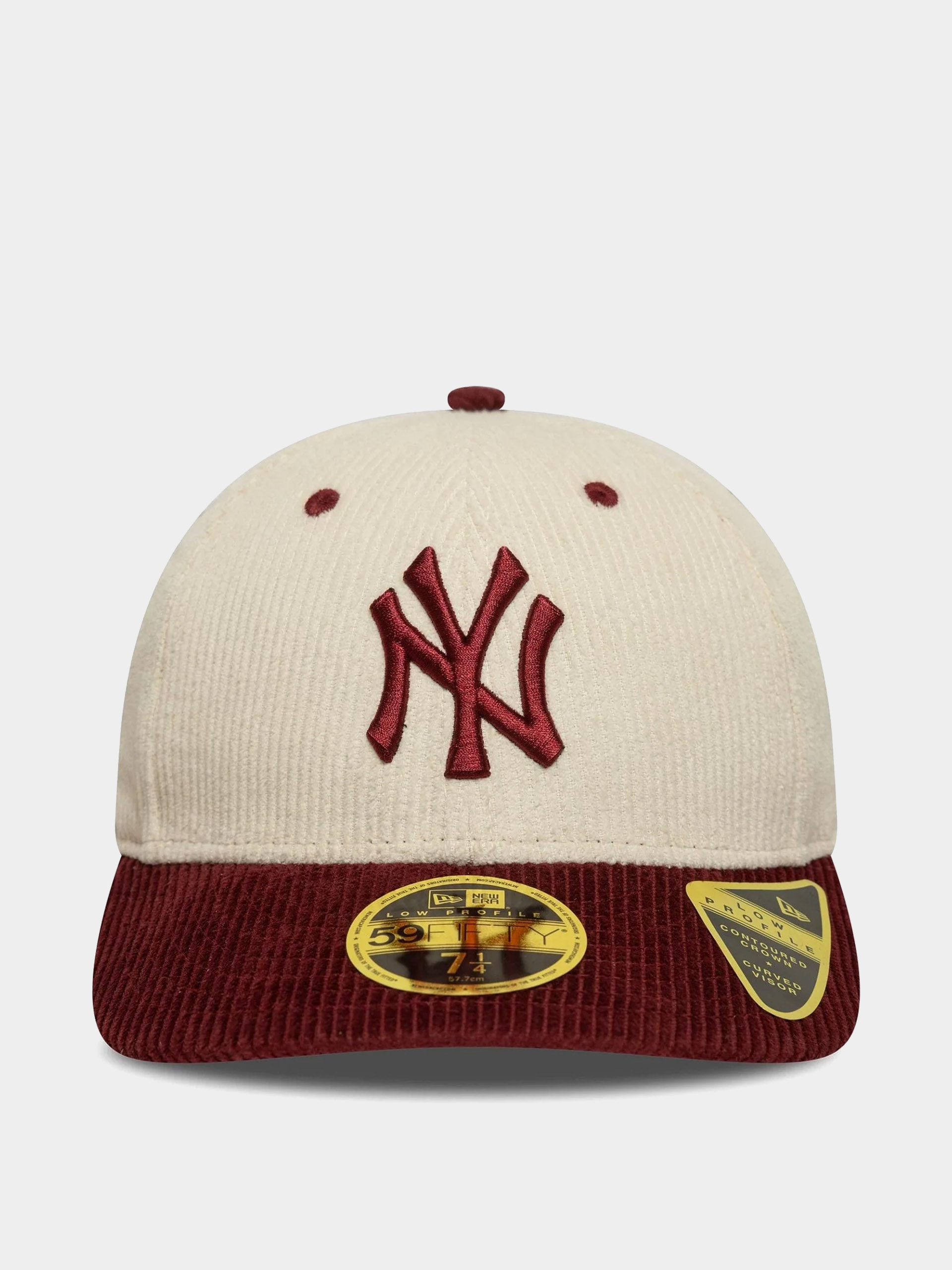 Шапка с козирка New Era Mlb Cord 59Fifty Lp New York Yankees (light cream/burgundy)