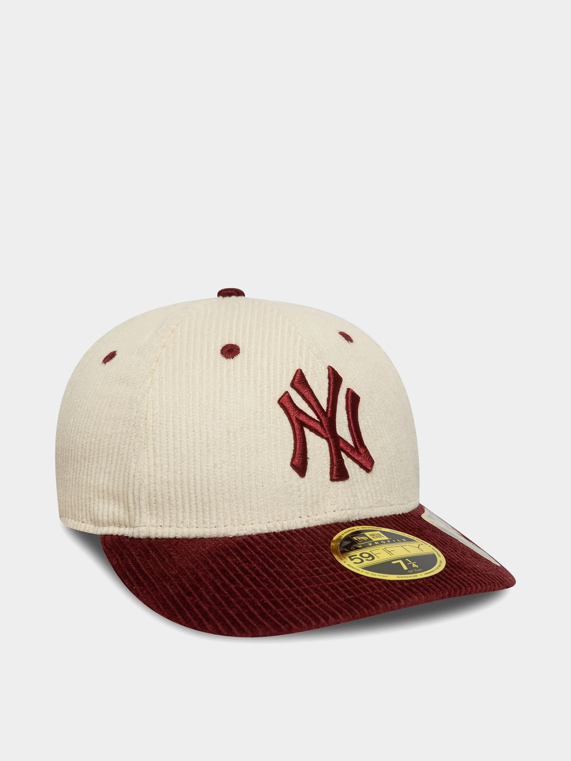 Шапка с козирка New Era Mlb Cord 59Fifty Lp New York Yankees (light cream/burgundy)
