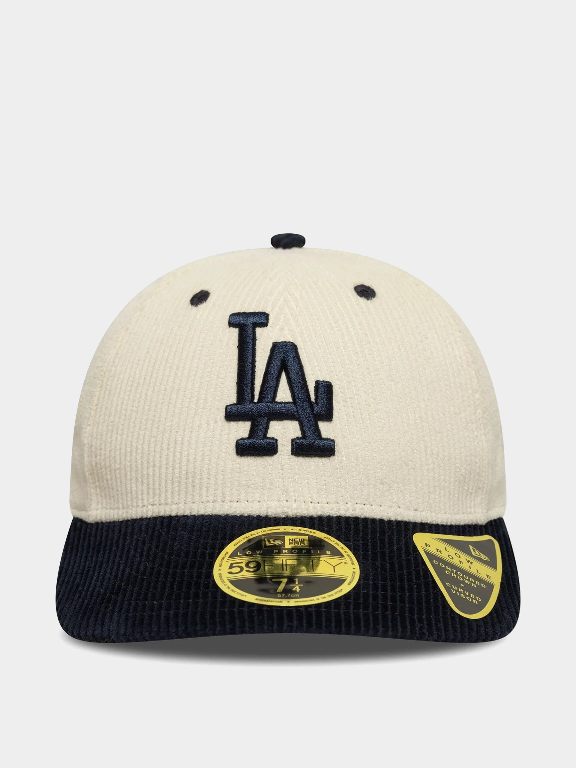 Шапка с козирка New Era Mlb Cord 59Fifty Lp Los Angeles Dodgers (light cream/navy)