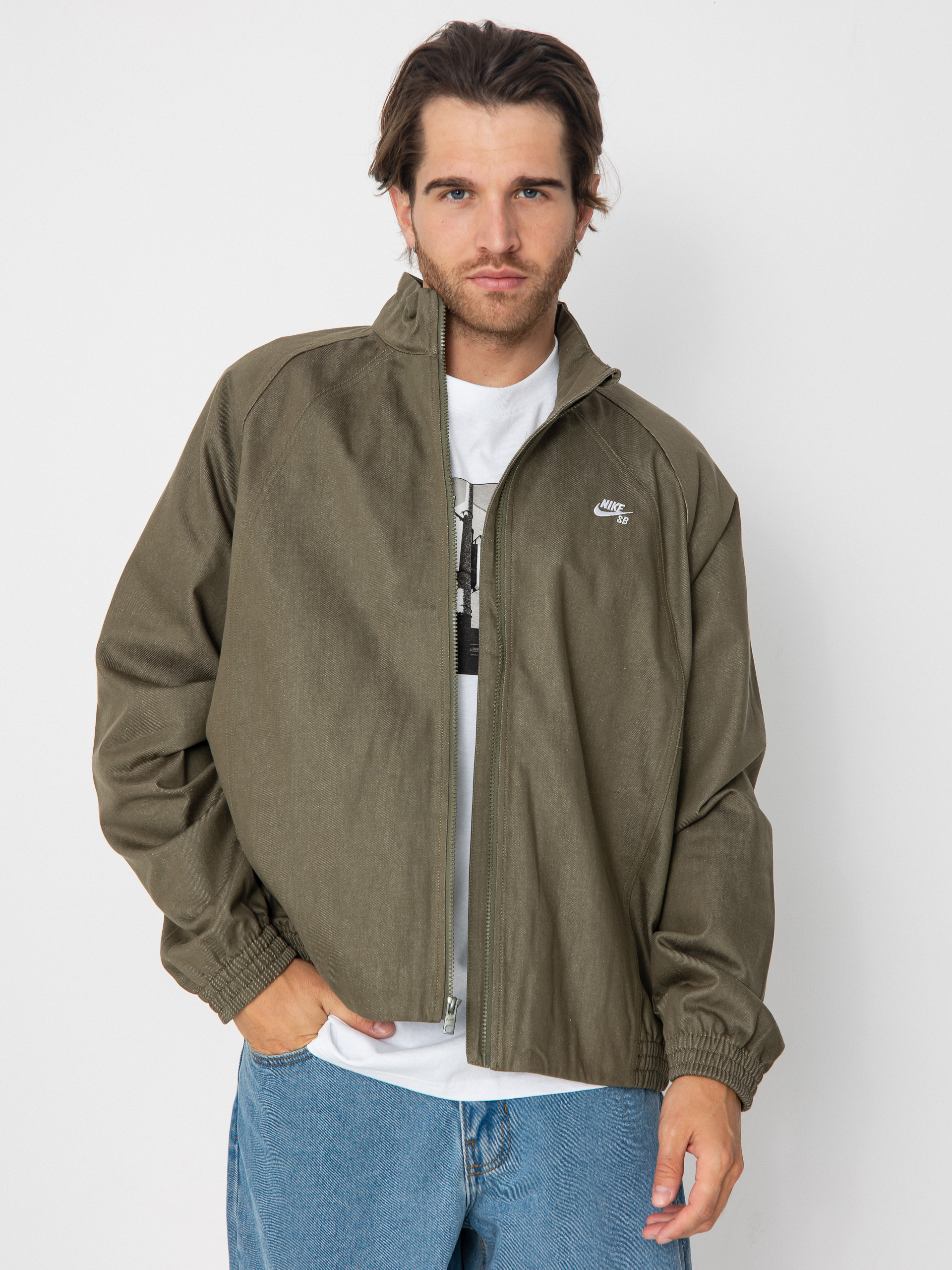 Яке Nike SB Denim FZ Trak (medium olive/white)