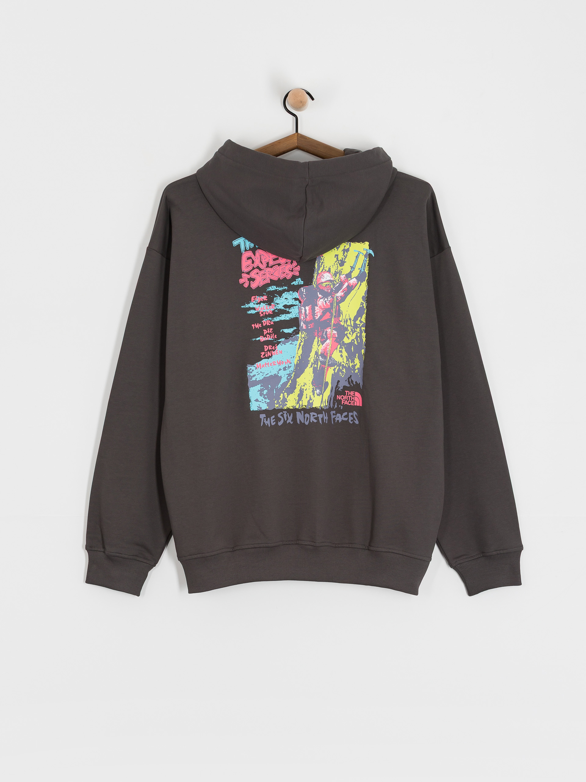 Суитшърт с качулка The North Face Expedition Celebration Oversized HD (anthracite grey)