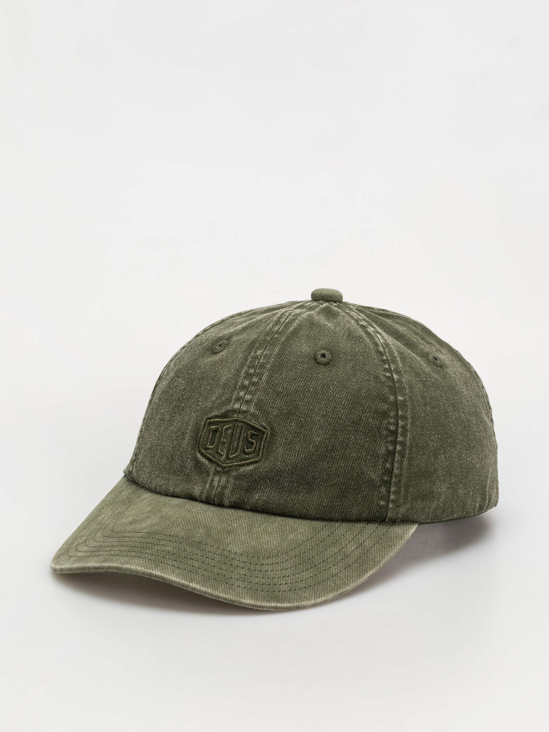 u0428u0430u043fu043au0430 u0441 u043au043eu0437u0438u0440u043au0430 Deus Ex Machina Shield Garment Dyed Dad Cap (cypress green)