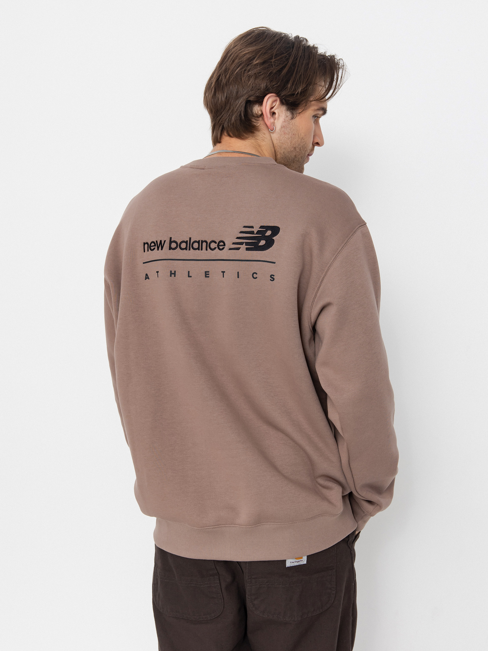 Суитшърт New Balance Linear Graphic (brown)