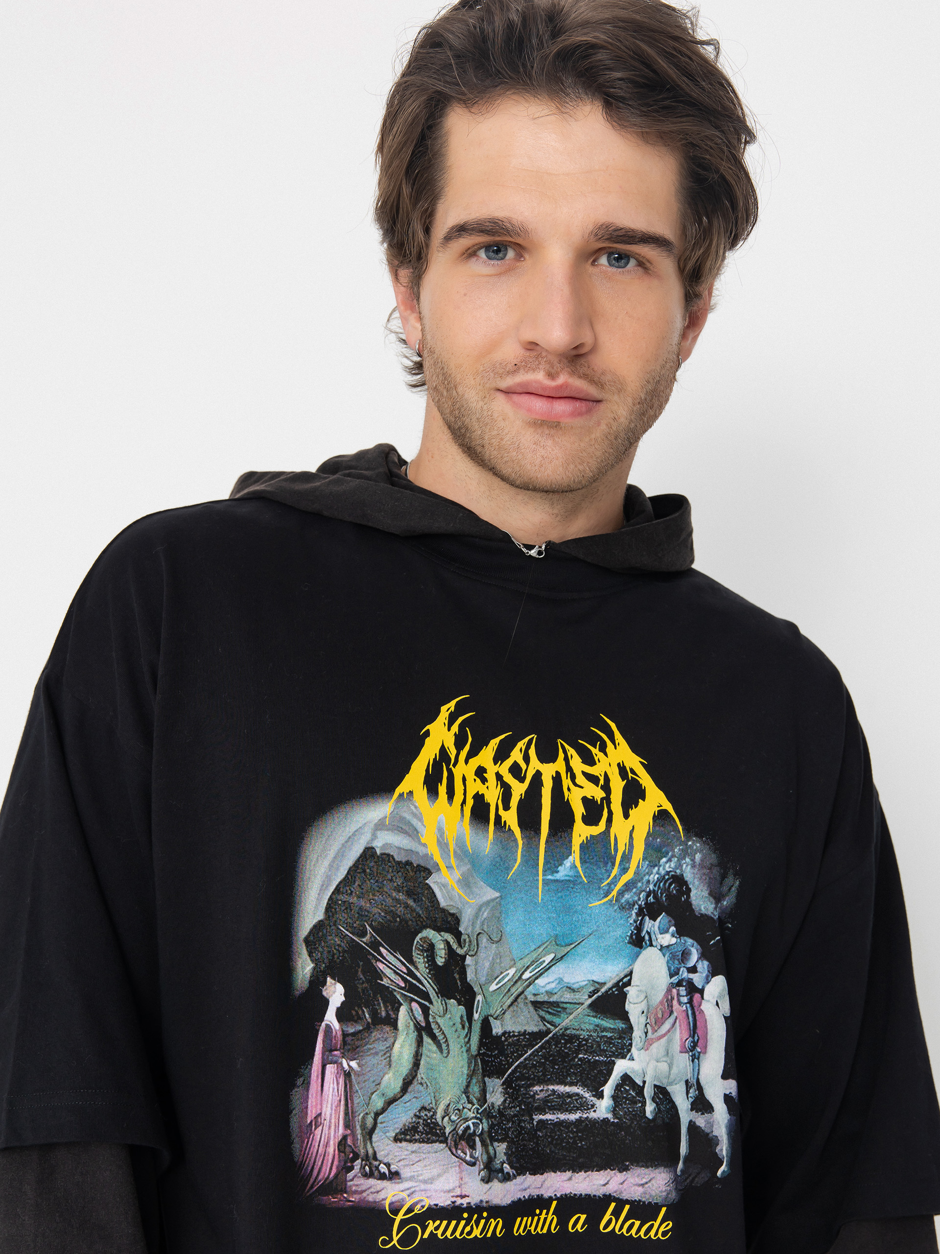 Суитшърт с качулка Wasted Paris Tale Age HD (black/faded black)