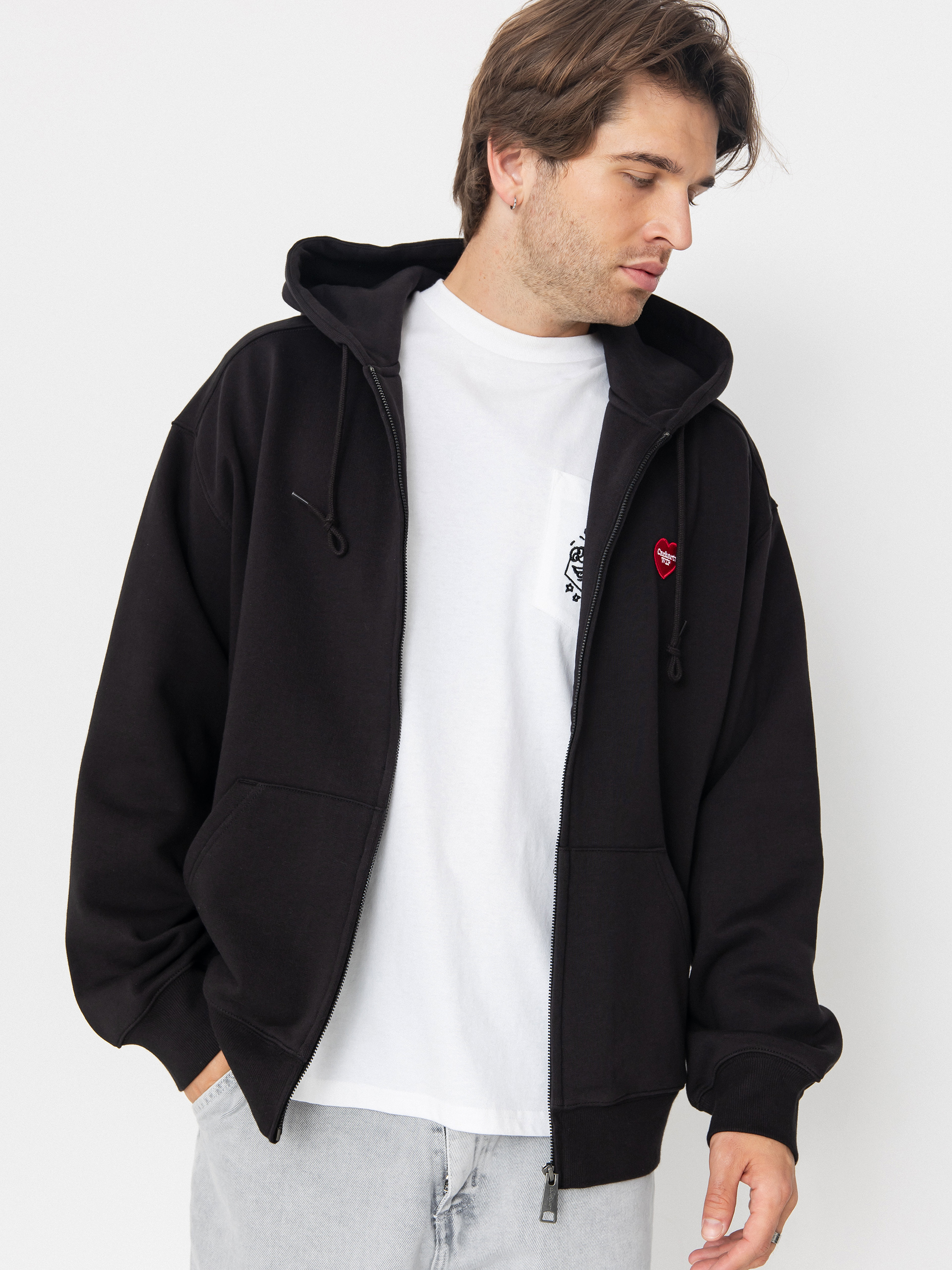 Суитшърт с качулка Carhartt WIP Heart II Hartt ZHD (black)