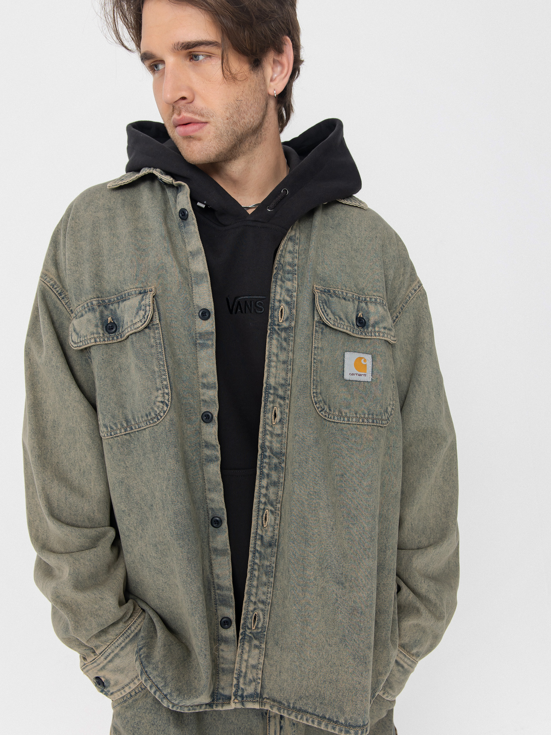 Яке Carhartt WIP Tigan (blue/leather/garment dyed)